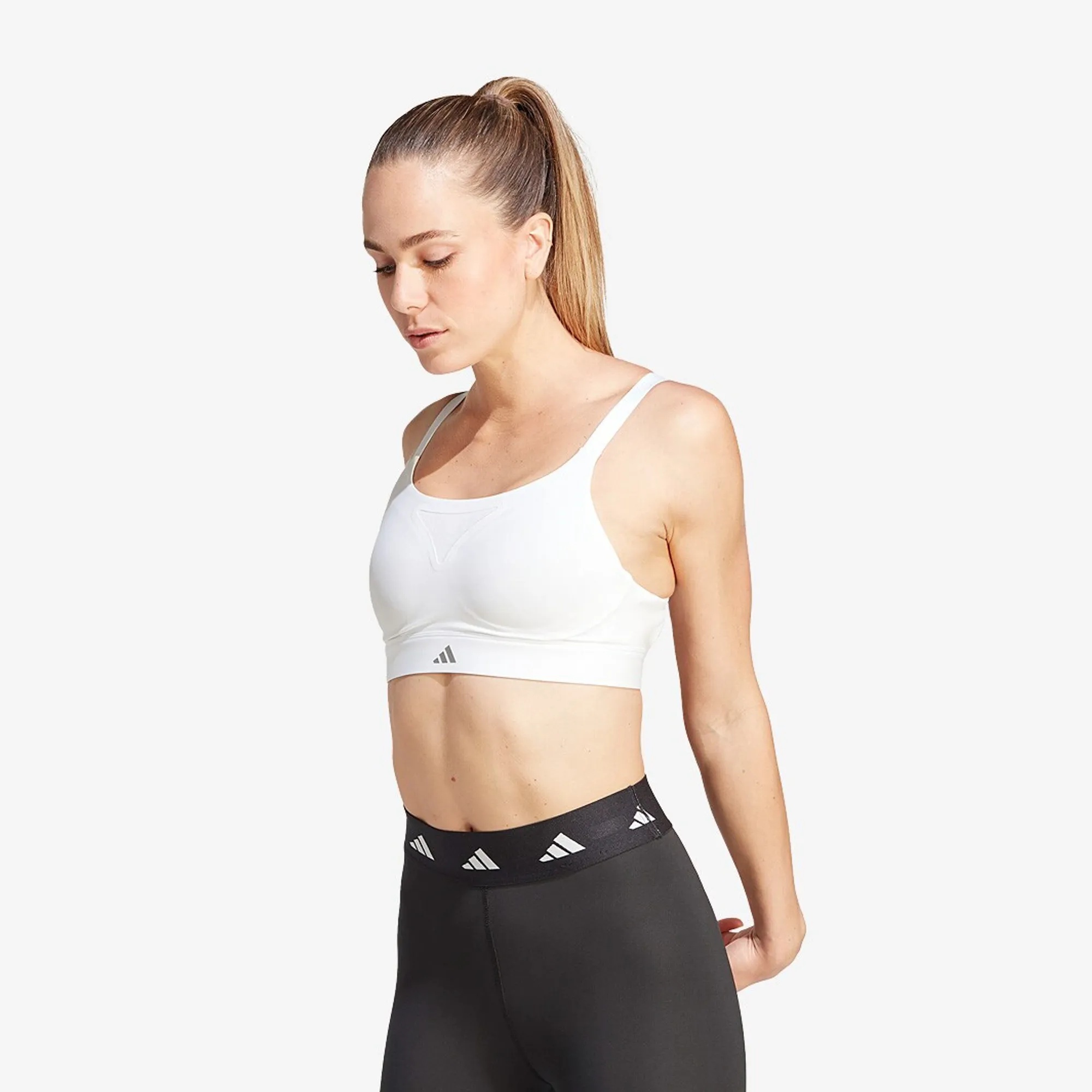 adidas Womens HIIT TLRD Impact Training High Support Bra White Greythr