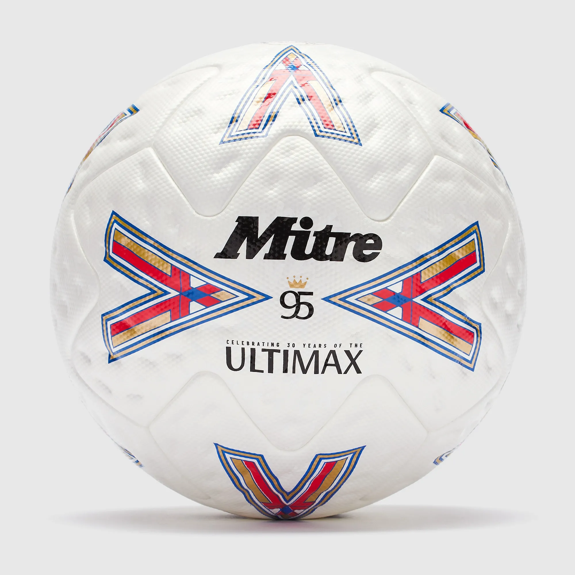 Mitre Ultimax Pro 30th Anniversary Football White/Blue/Red Size: 5 (Age 15+)