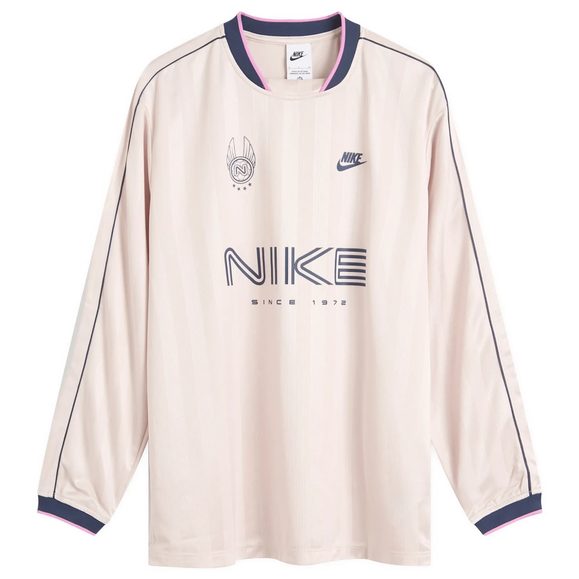 Nike Sportswear Womens Long Sleeve Jersey Top Silt Red Midnight Navy