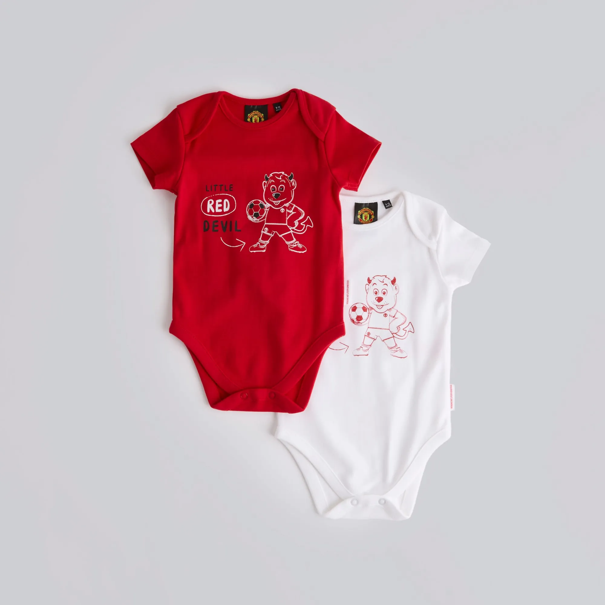 Manchester United Baby  Little Devil Bodysuits 2 Pack Multi