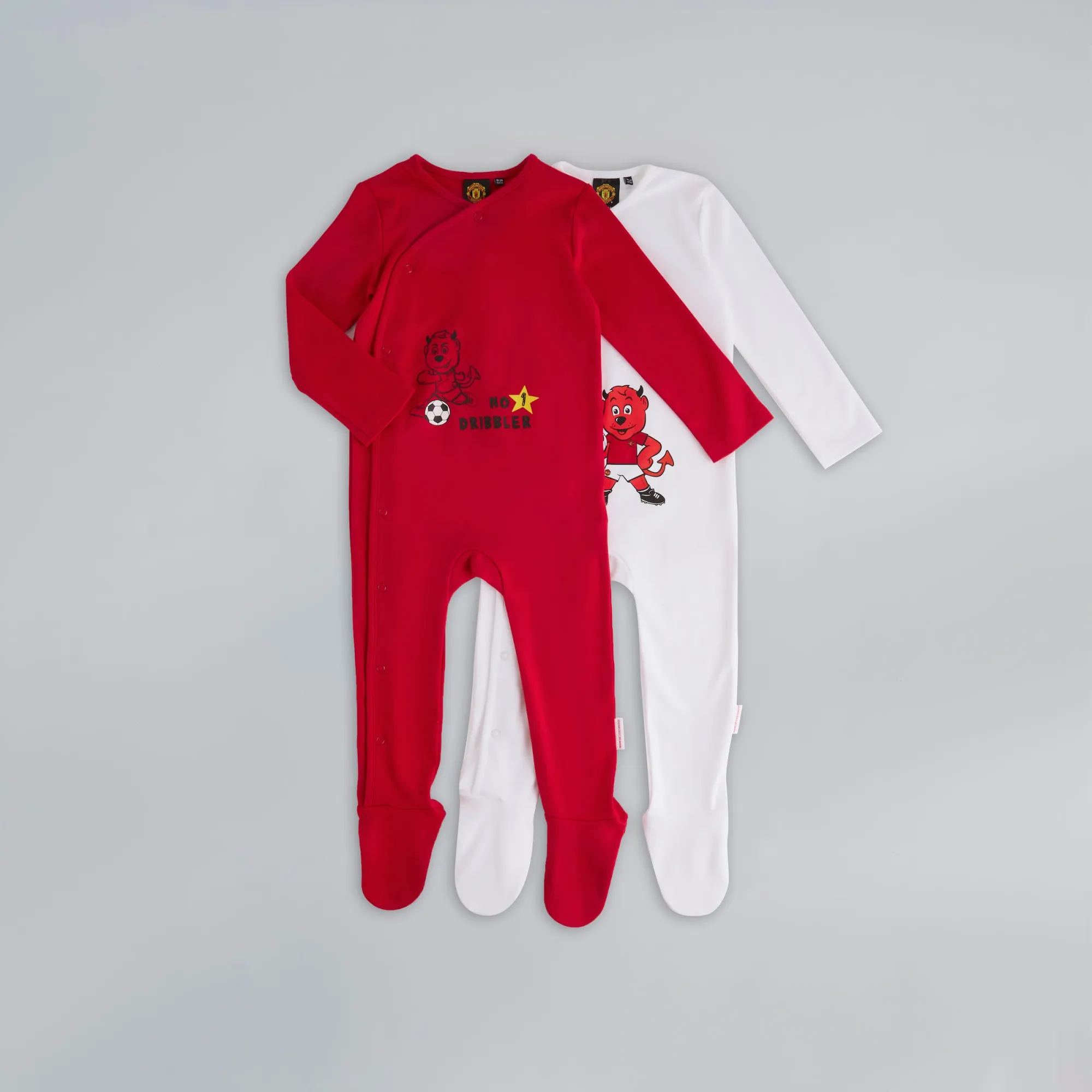 Manchester United Baby Fred The Red Printed Sleepsuits 2 Pack Multi