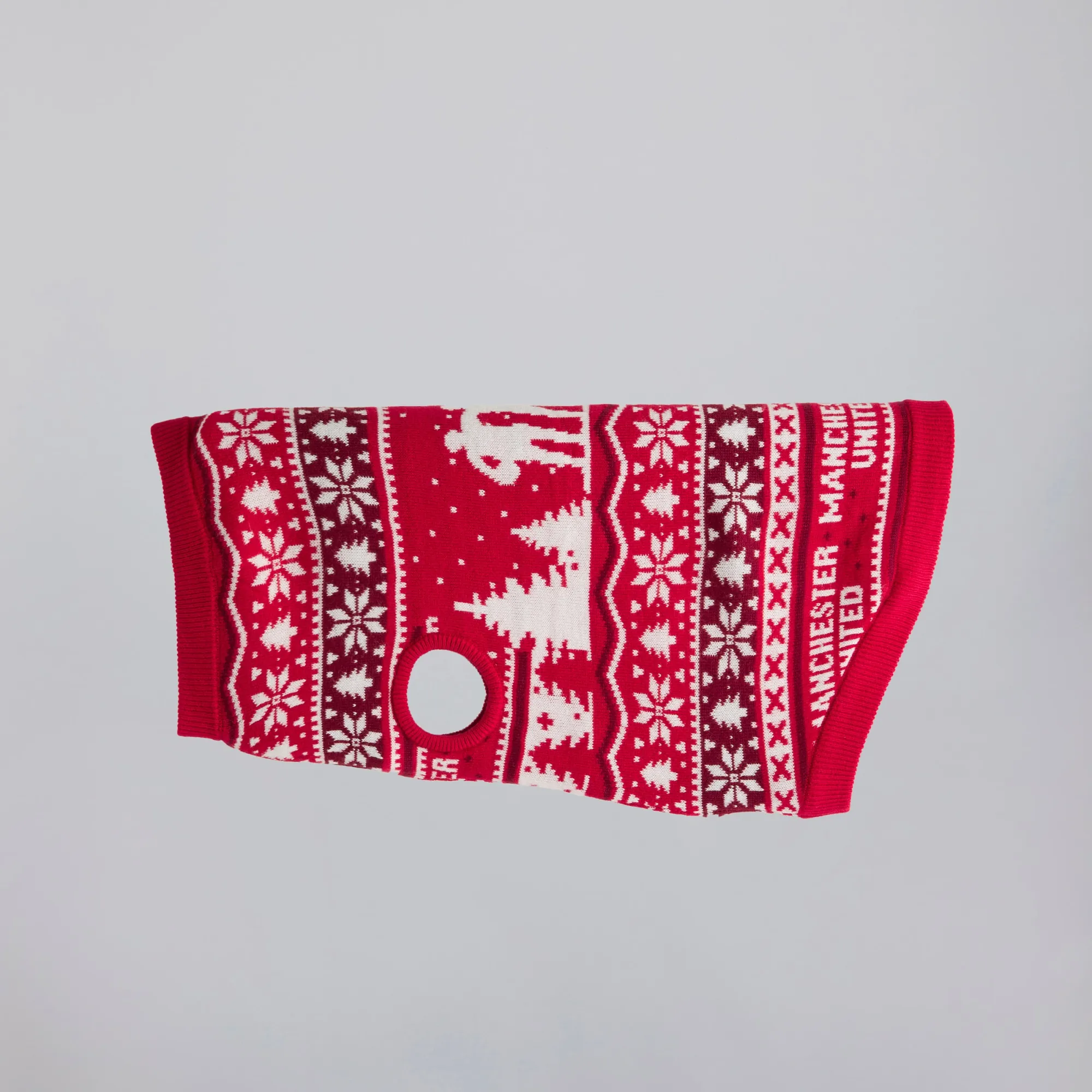 Manchester United Christmas Fairisle Pet Jumper Red