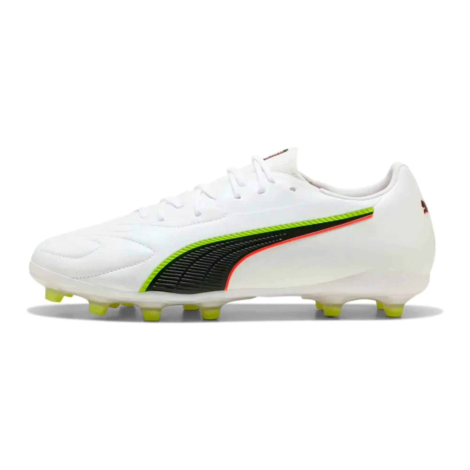 Puma King 20 Match FG AG Puma White Glowing Red Yellow Alert
