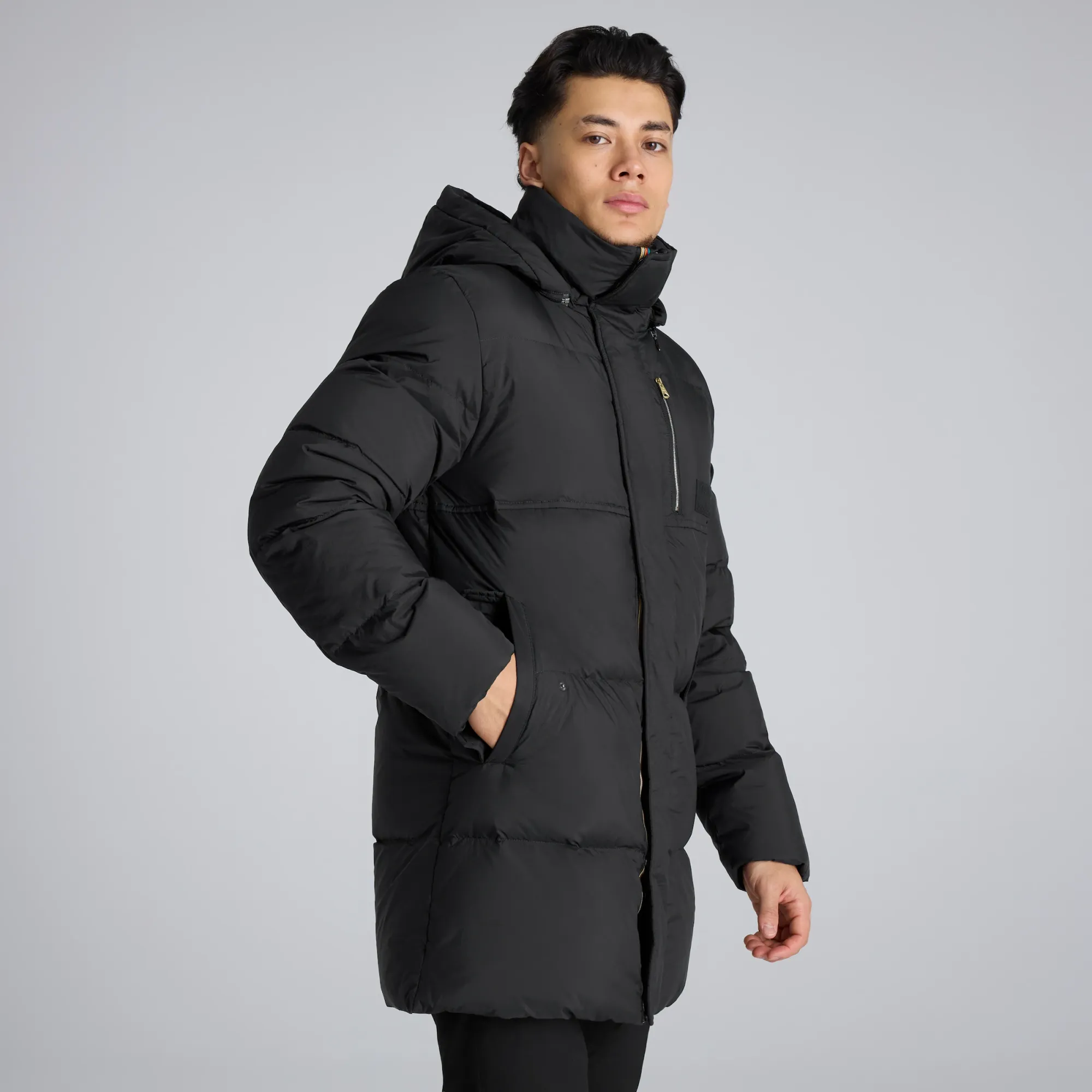 Paul Smith Water Repellent Mid-Length Down Coat Black