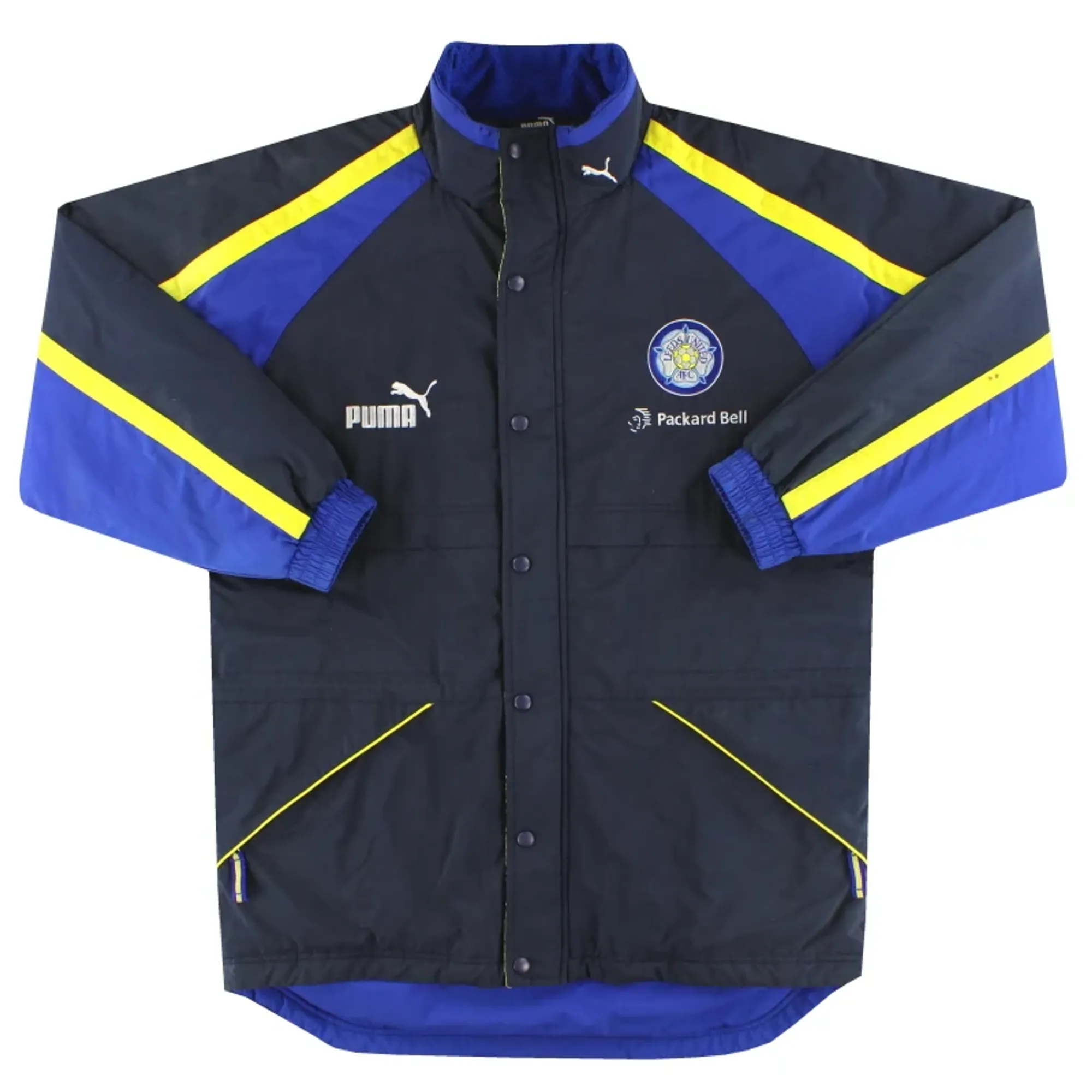 1996-98 Leeds Puma Padded Bench Coat S - Leeds / Excellent 