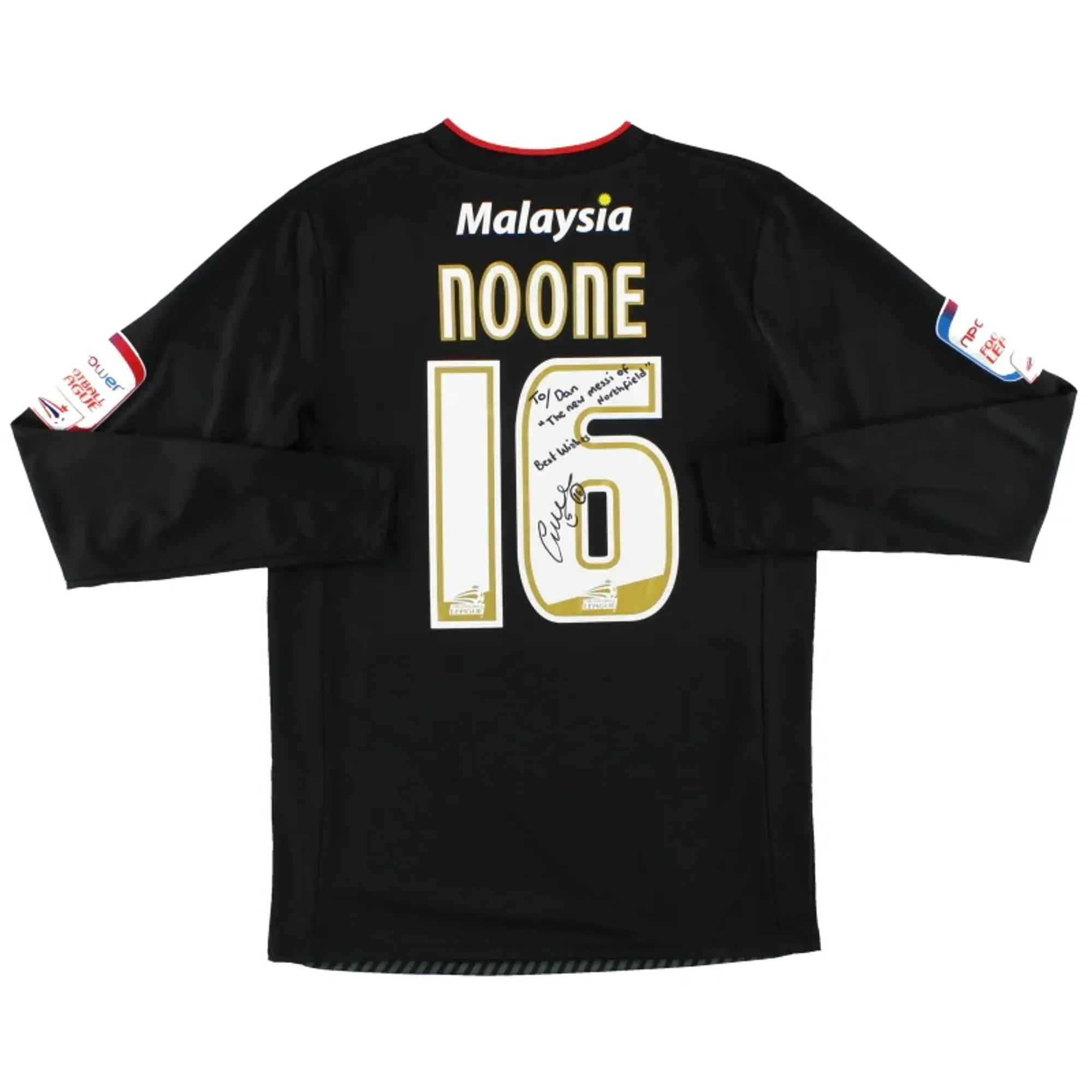 2012-13 Cardiff City Match Issue Signed Third Shirt Noone #16 L/S M - Cardiff City / Excellent