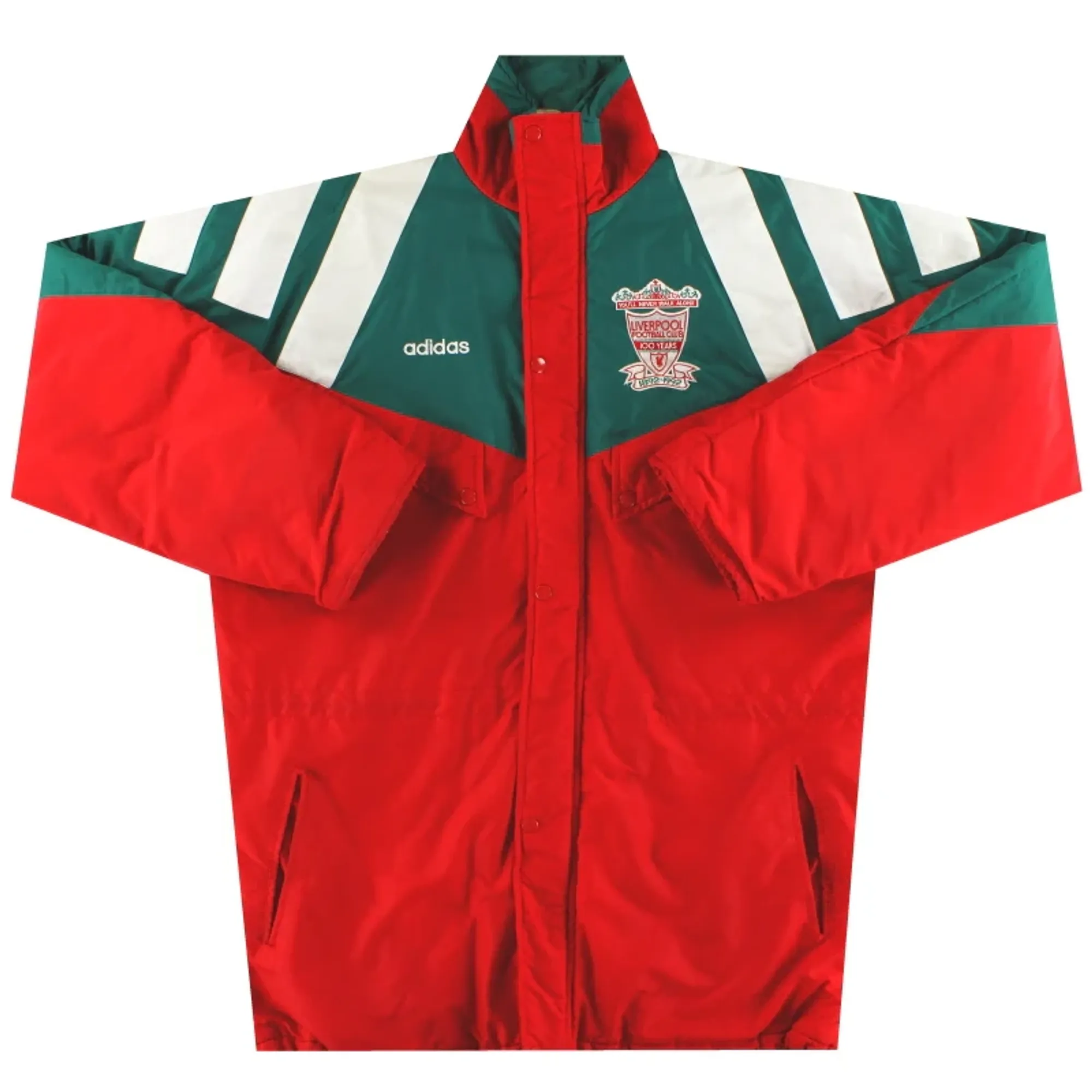 1992-93 Liverpool adidas Padded Bench Coat XL - Liverpool / Excellent 