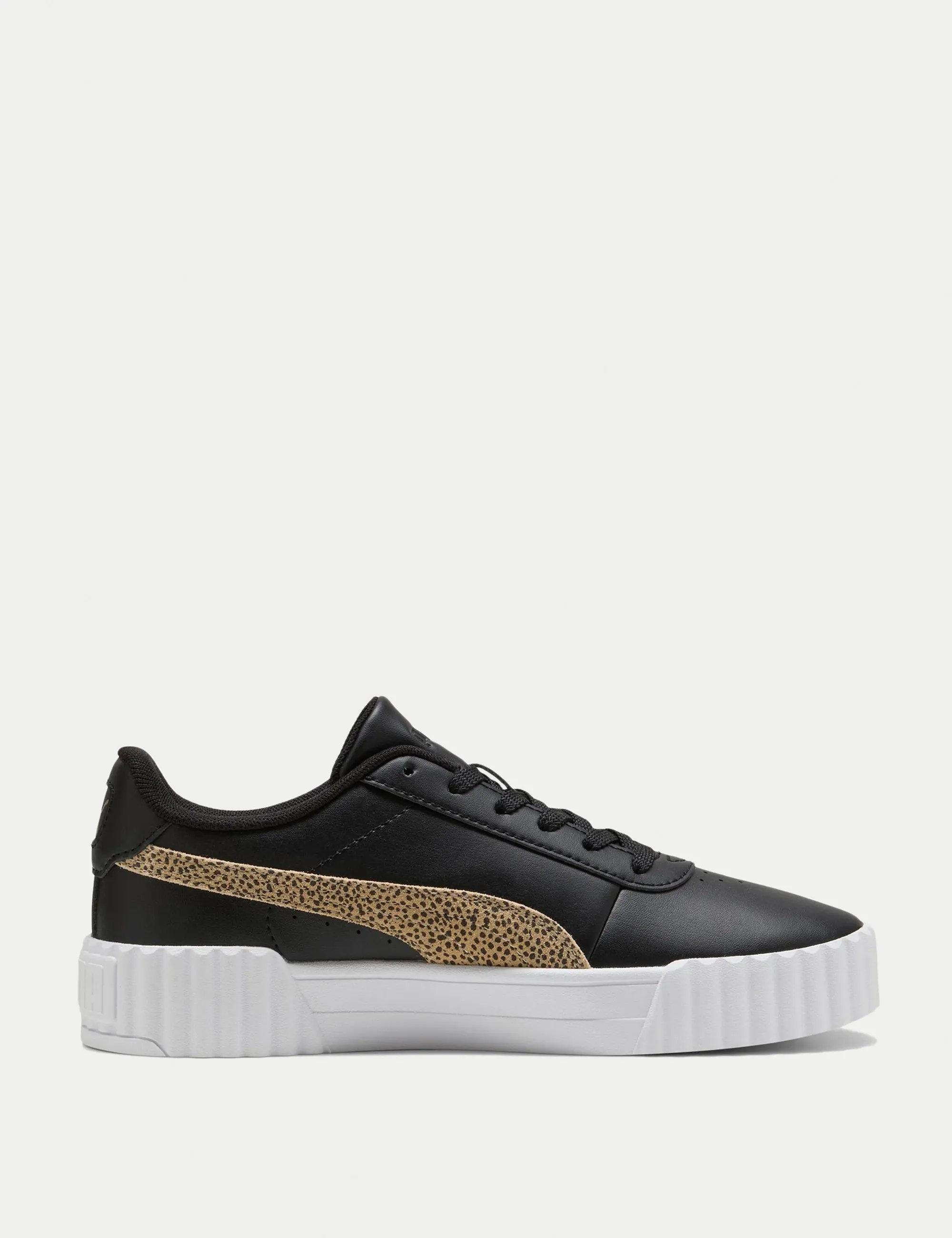 PUMA Carina 3.0 Topcat Sneakers Women, Black/Toasted Almond, size 3
