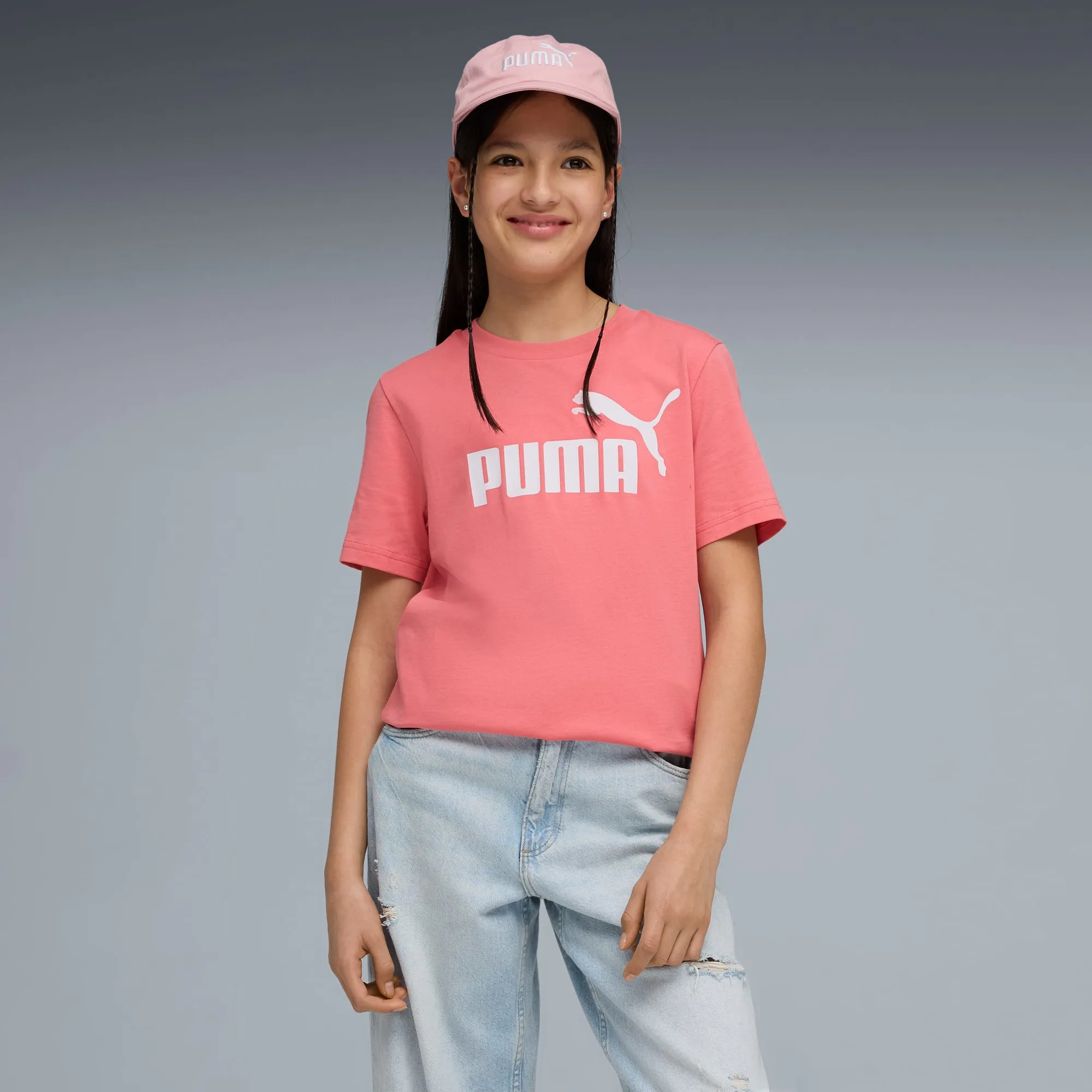 PUMA Ess No. 1 Logo T-Shirt Youth, Wild Pink, size 11-12 Youth