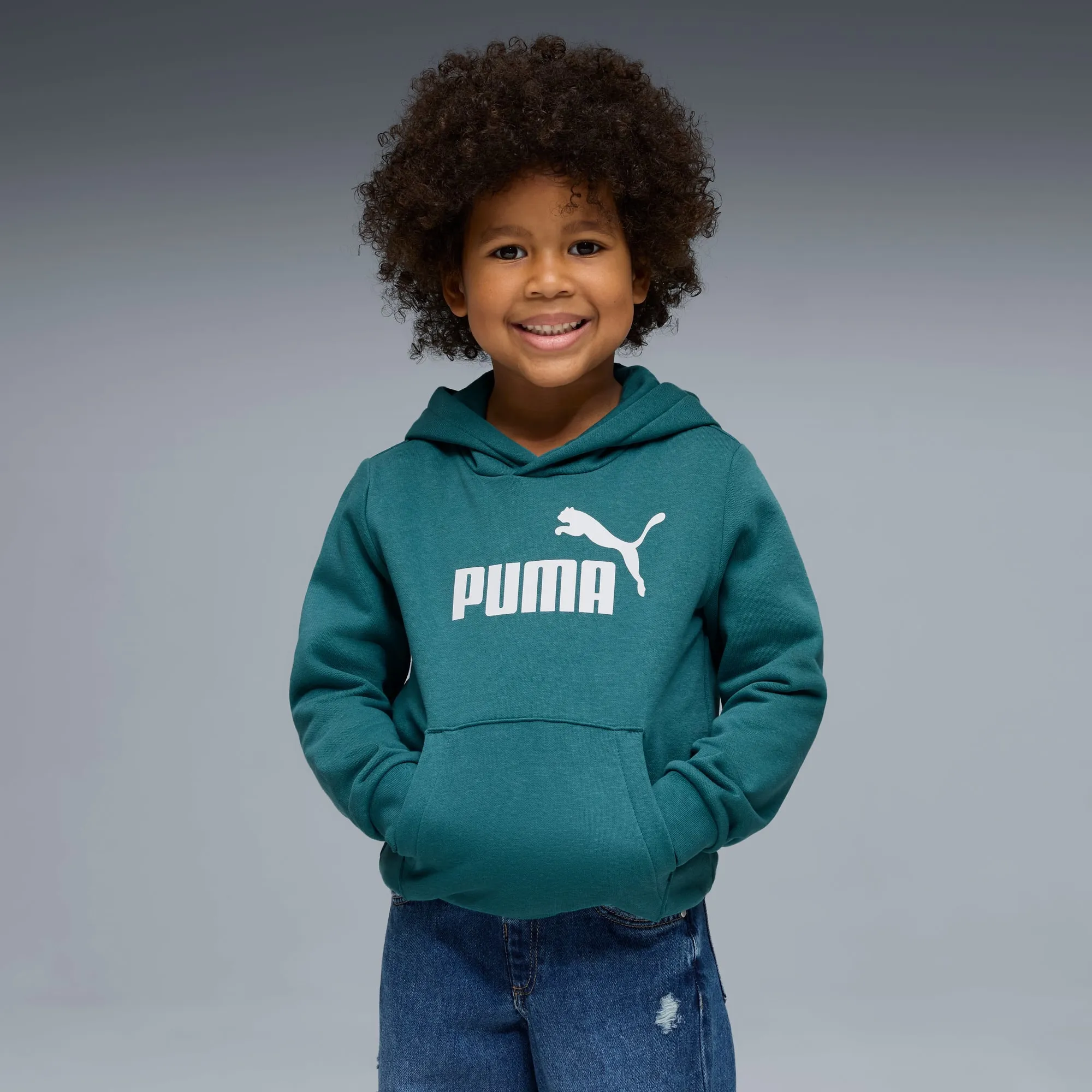 PUMA Ess No. 1 Logo Fleece Hoodie Kids, Emerald Ice, size 2-3 Months