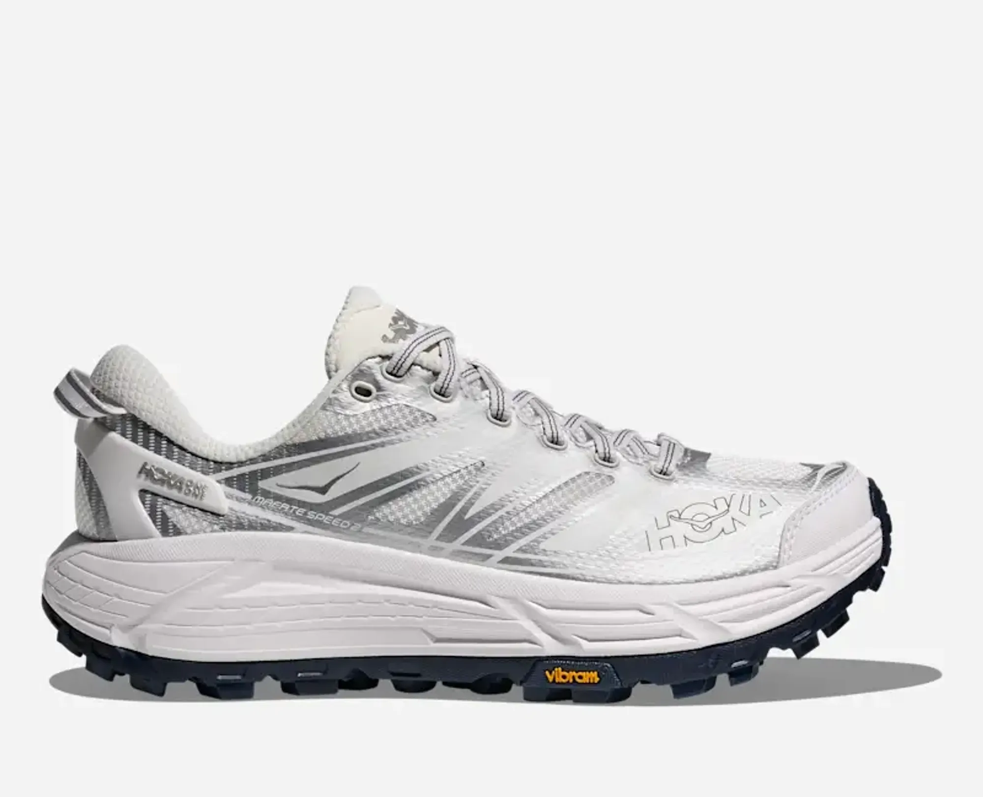 Hoka Mafate Speed 2 Lifestyle Shoes In White/Silver