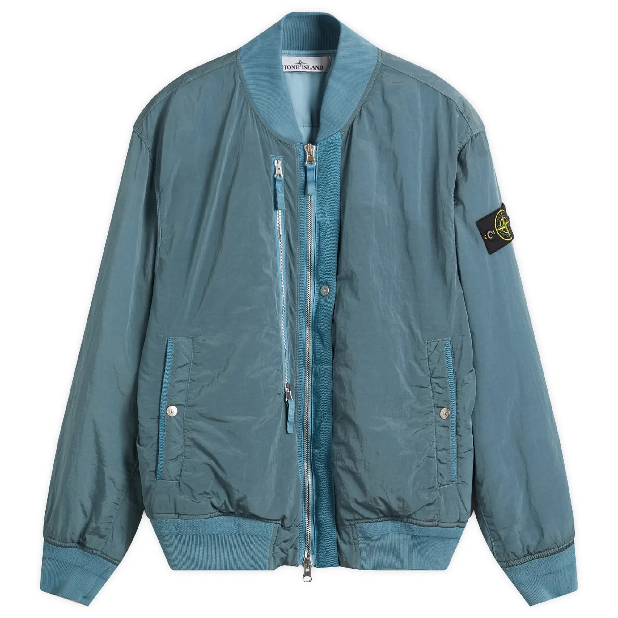 Stone Island Men's Nylon Metal EcoNyl PrimaLoft Bomber Jacket Steel Blue