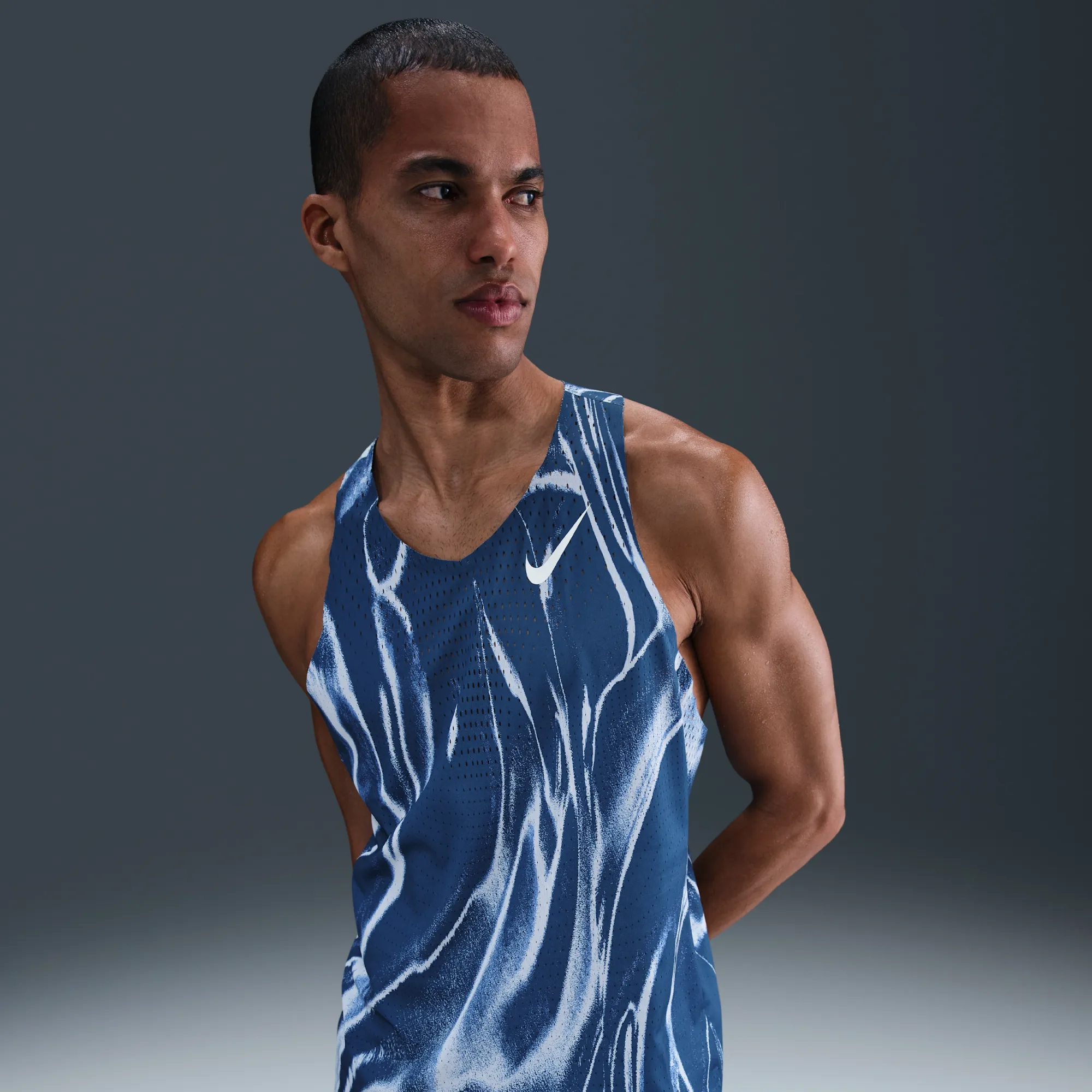 Nike AeroSwift Men's Dri-FIT ADV Running Vest - Blue - Polyester