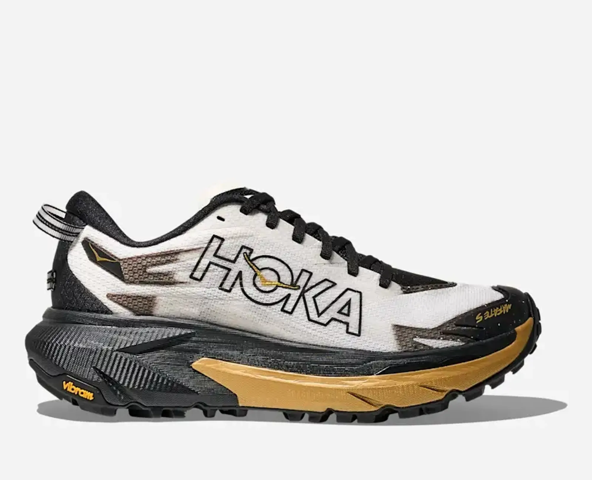 Hoka Women's Mafate 5 Trail Shoes In Black/Gold