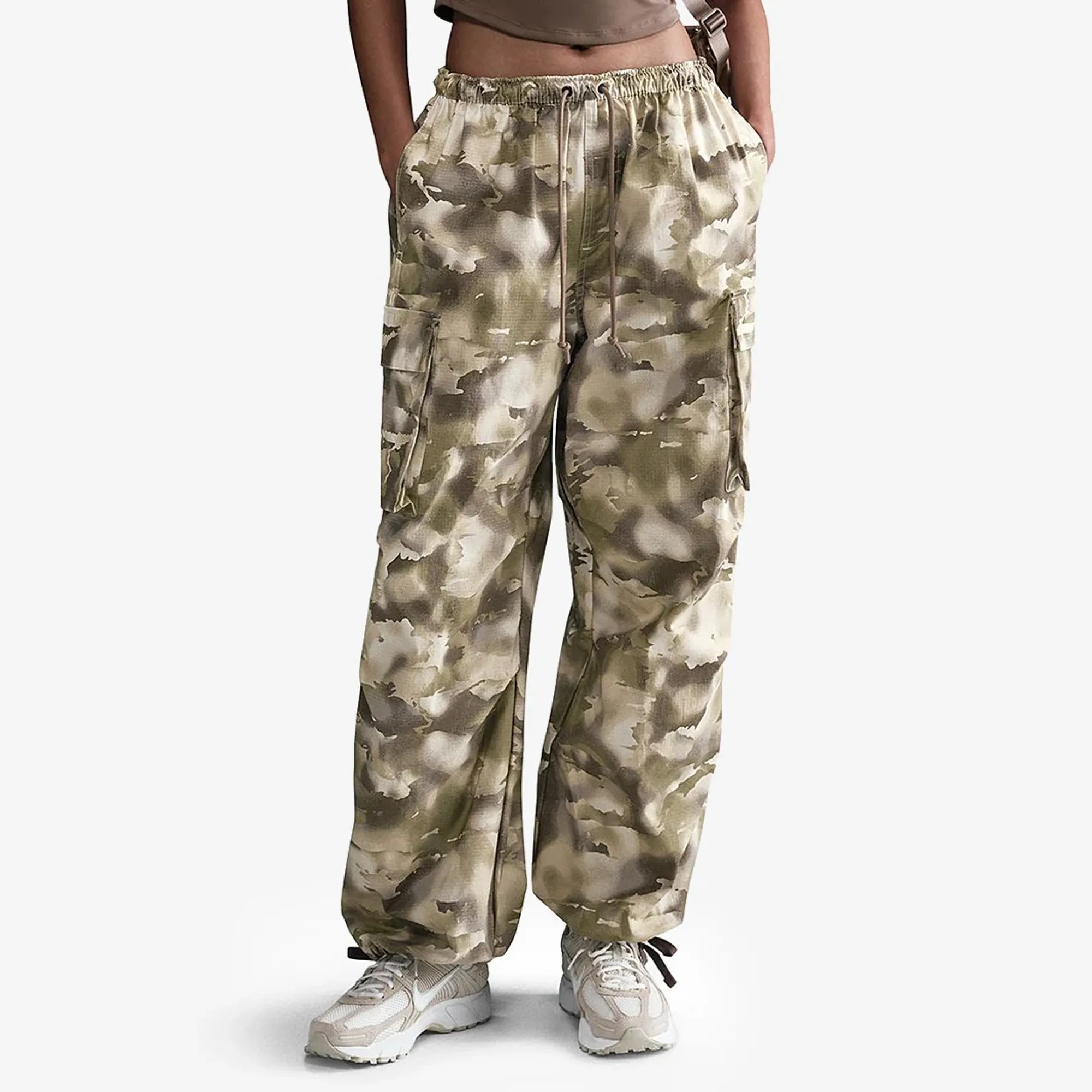 Nike Sportswear Womens Mid Rise Oversized Camo Cargo Trousers