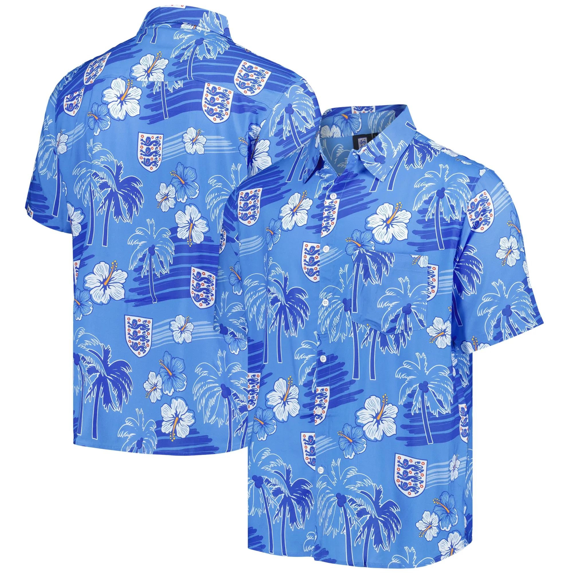 England Hawaiian Shirt - Blue - Mens