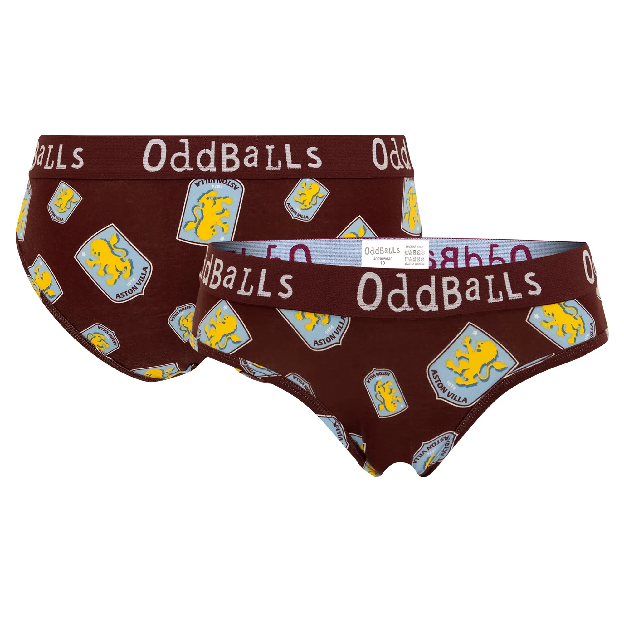 Aston Villa Oddballs Crest Brief - Claret - Womens