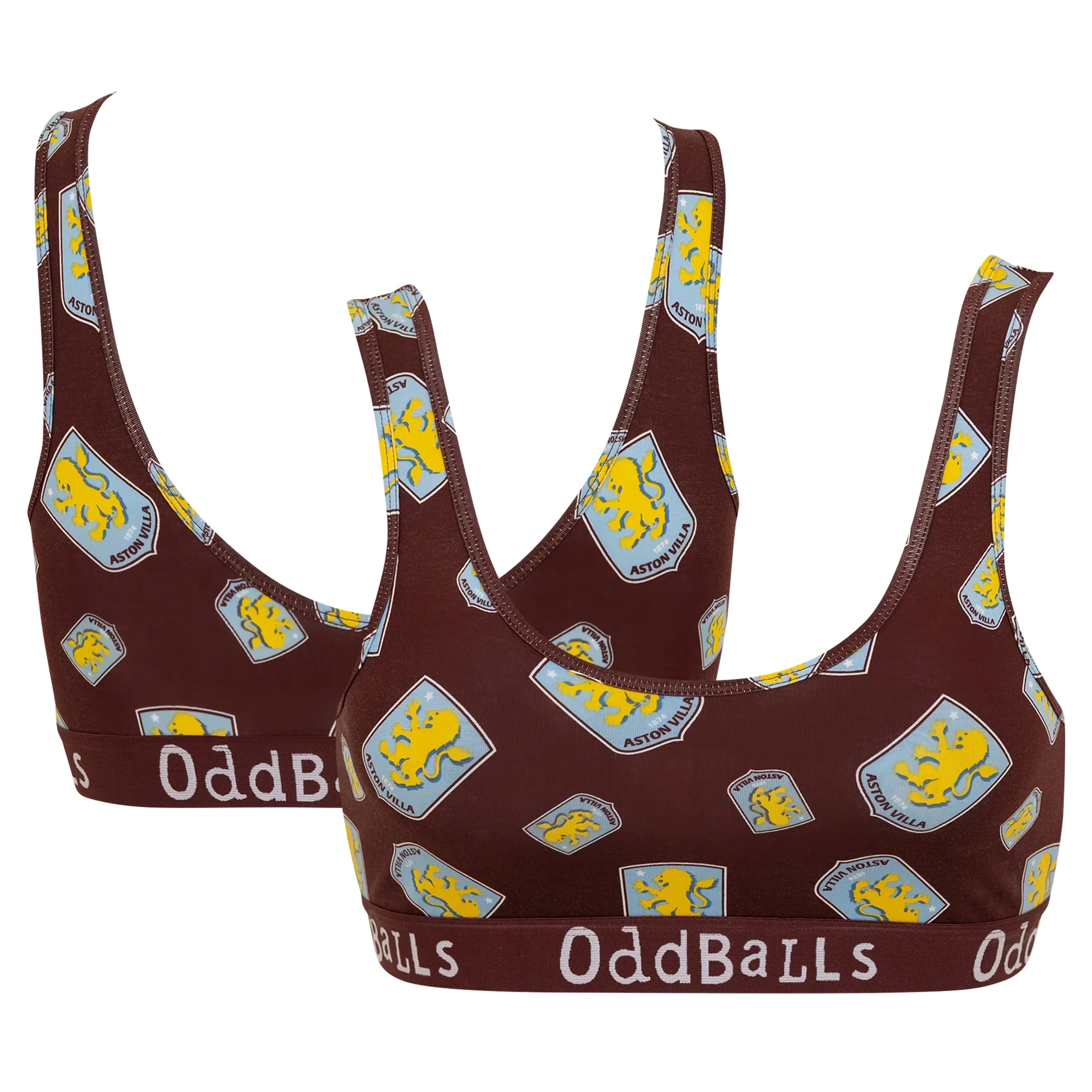 Aston Villa Oddballs Crest Bras - Claret - Womens