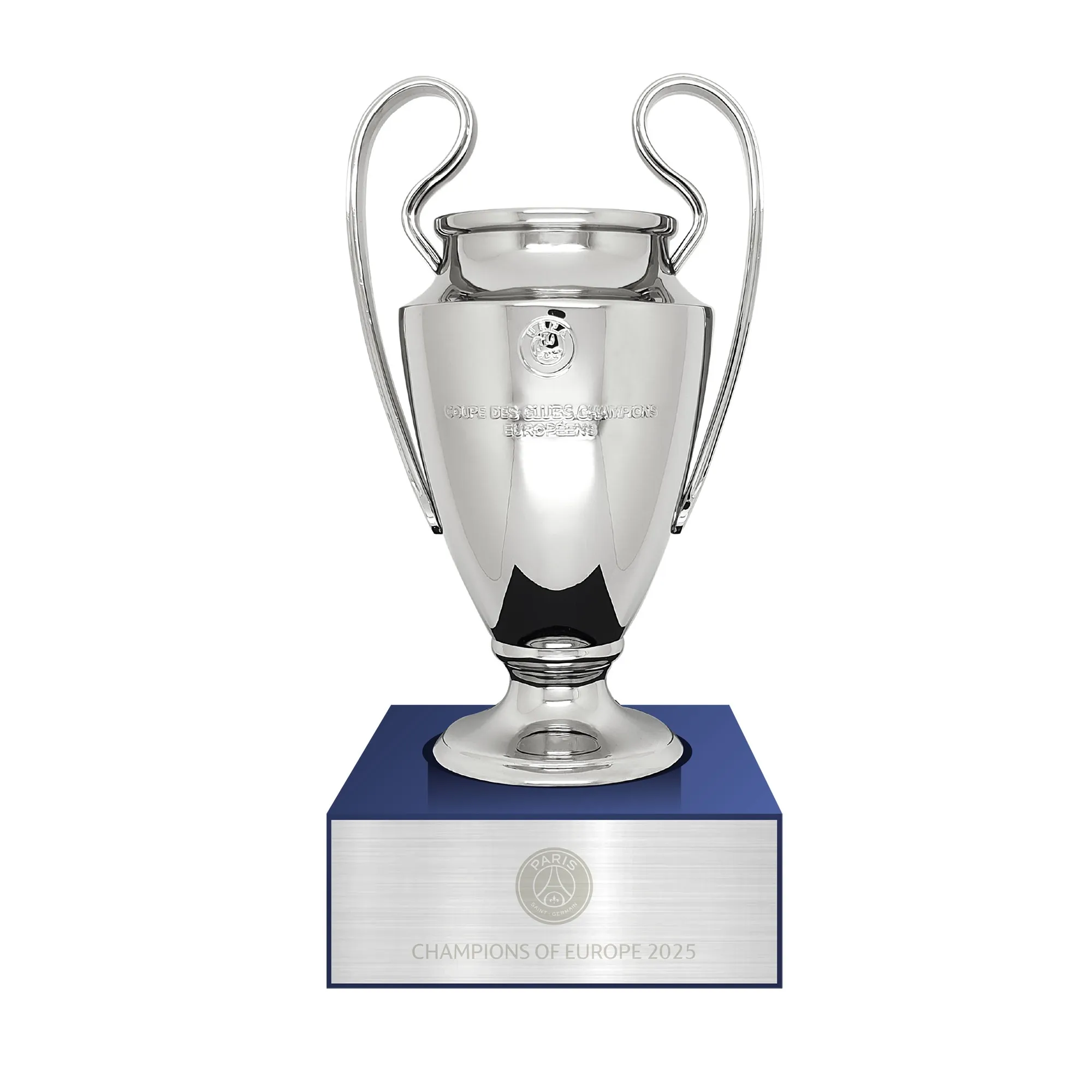 PSG UEFA CL Winners 3D Trophy on Pedestal - 150mm