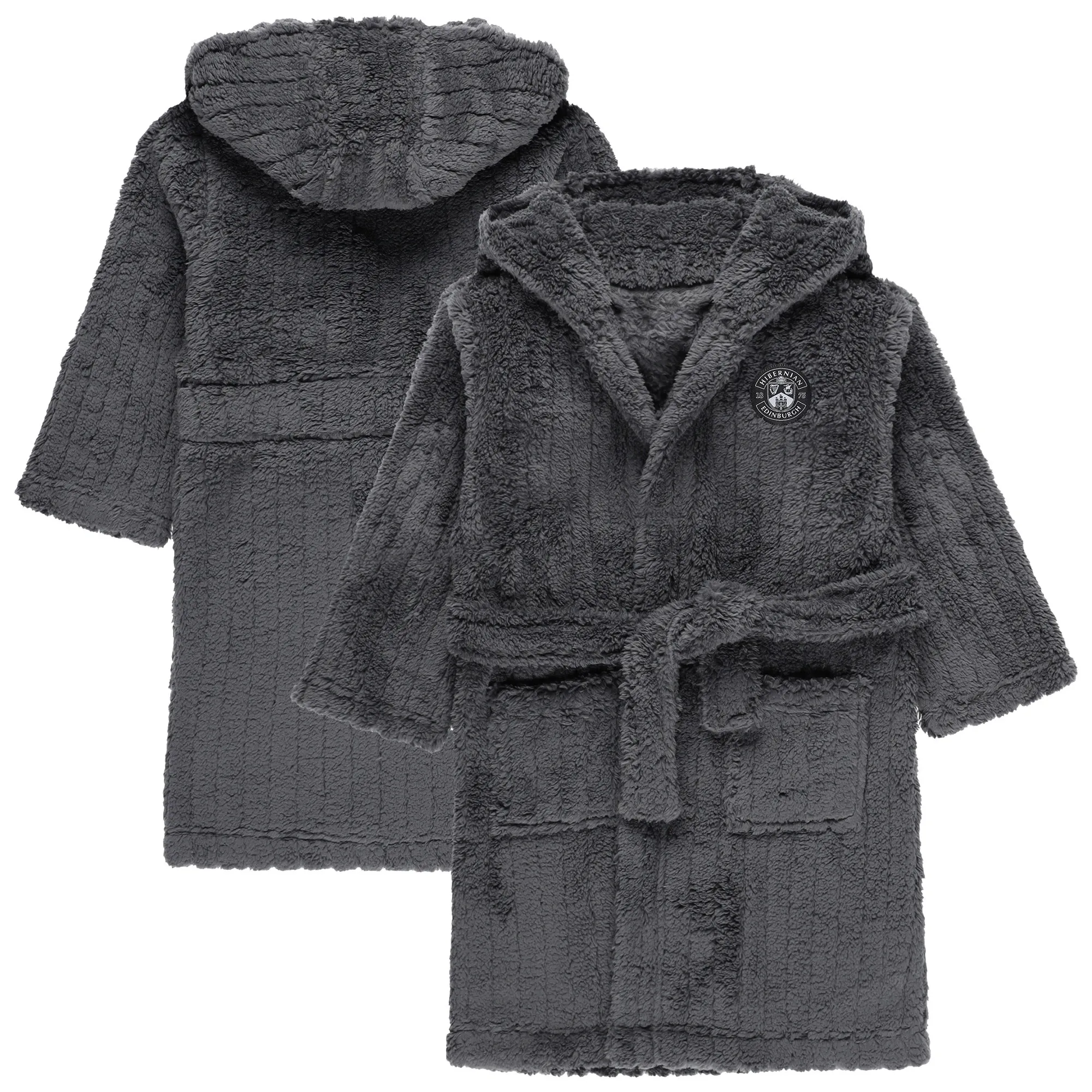 Hibernian Hooded Fleece Robe - Dark Shadow Grey - Boys