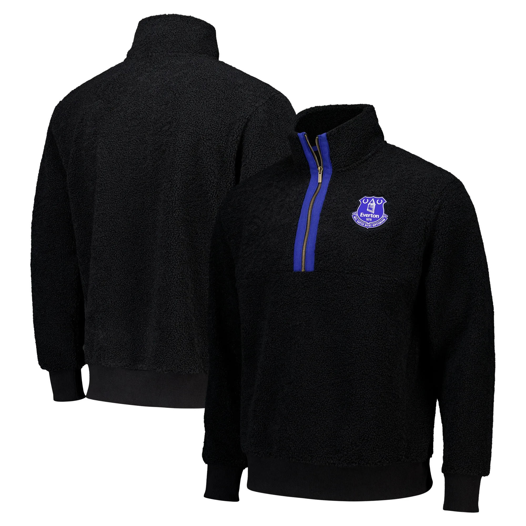 Everton 1/4 Zip Sherpa Fleece - Black - Mens