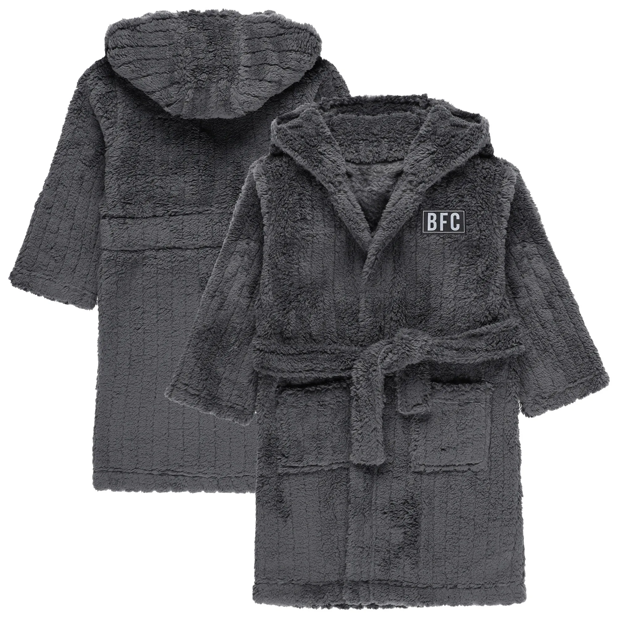Barnsley Hooded Fleece Robe - Dark Shadow Grey - Boys