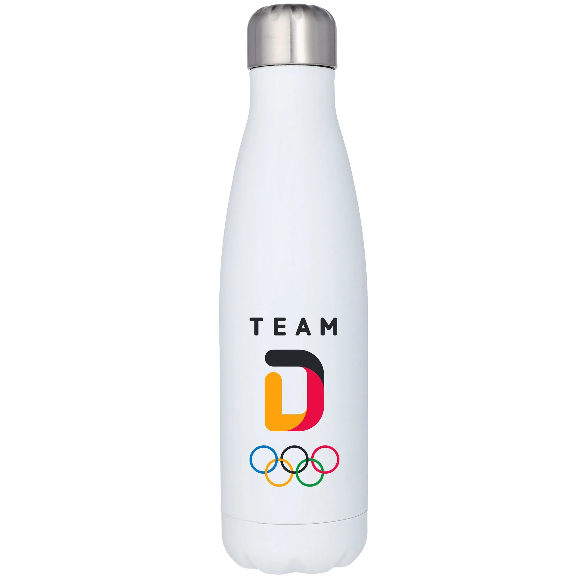 Team D Primary Logo Stainless Steel 500ml Drink Bottle - White