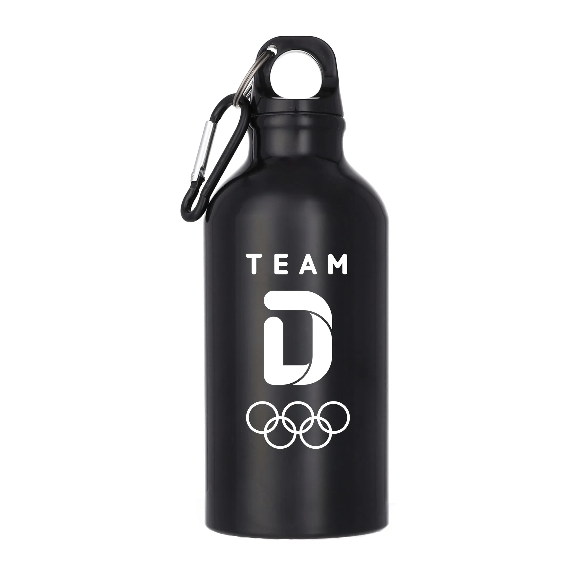 Team D Primary Logo Aluminum 400ml Drink Bottle - Black