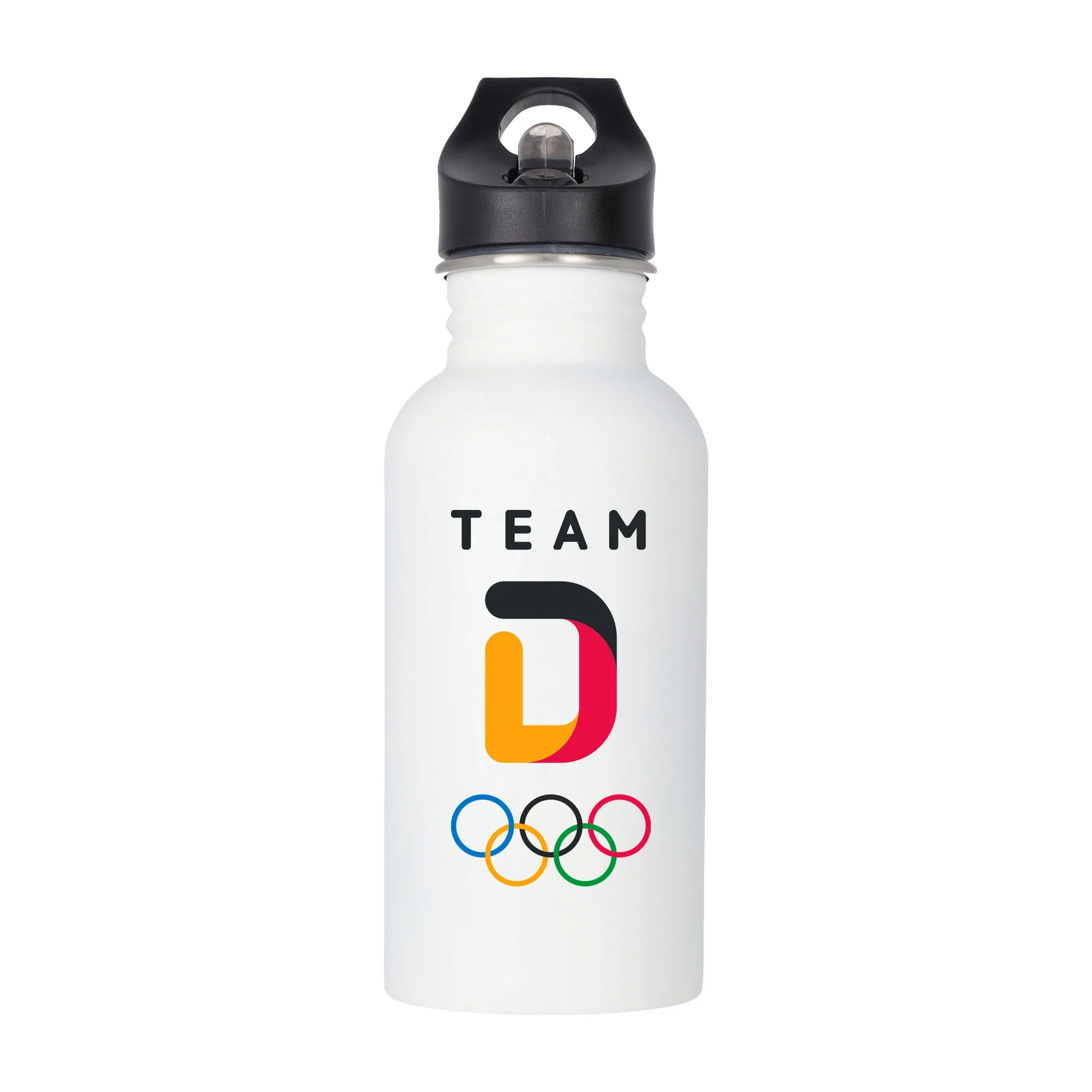Team D Primary Logo Stainless Steel 500ml Drink Bottle - White
