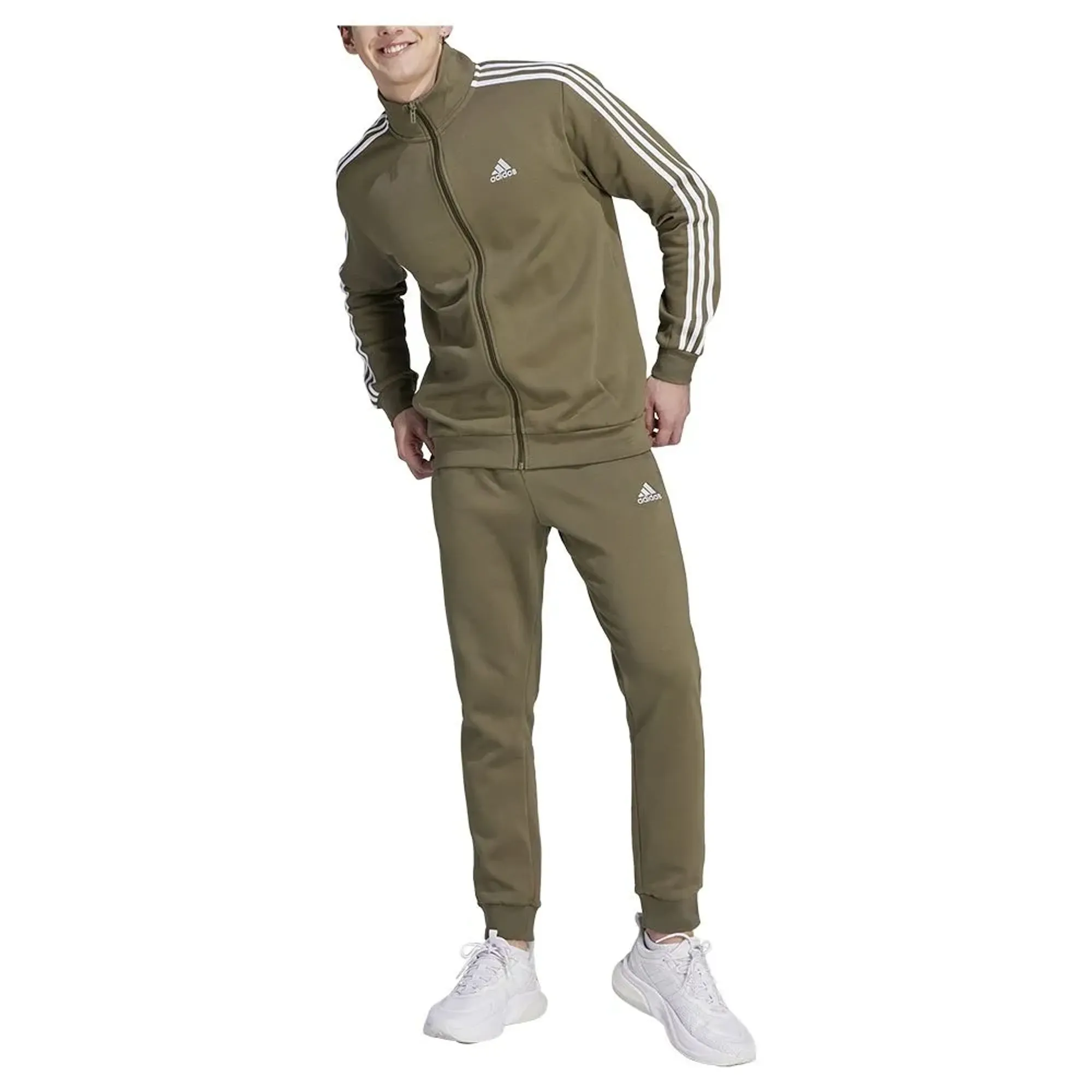 Adidas Basic 3 Stripes Fleece Tracksuit