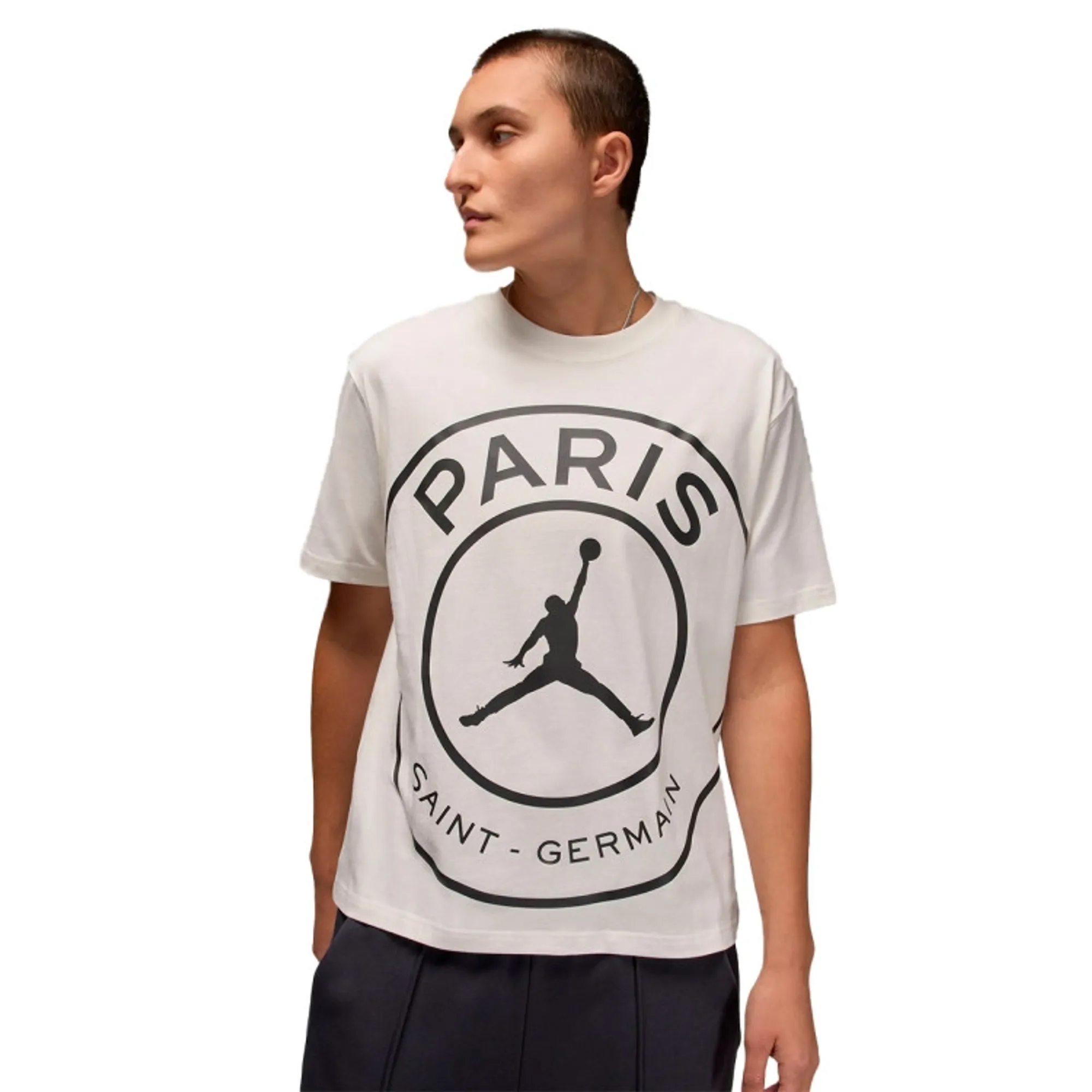 PSG Jordan Crest Graphic T-Shirt - Sail - Womens