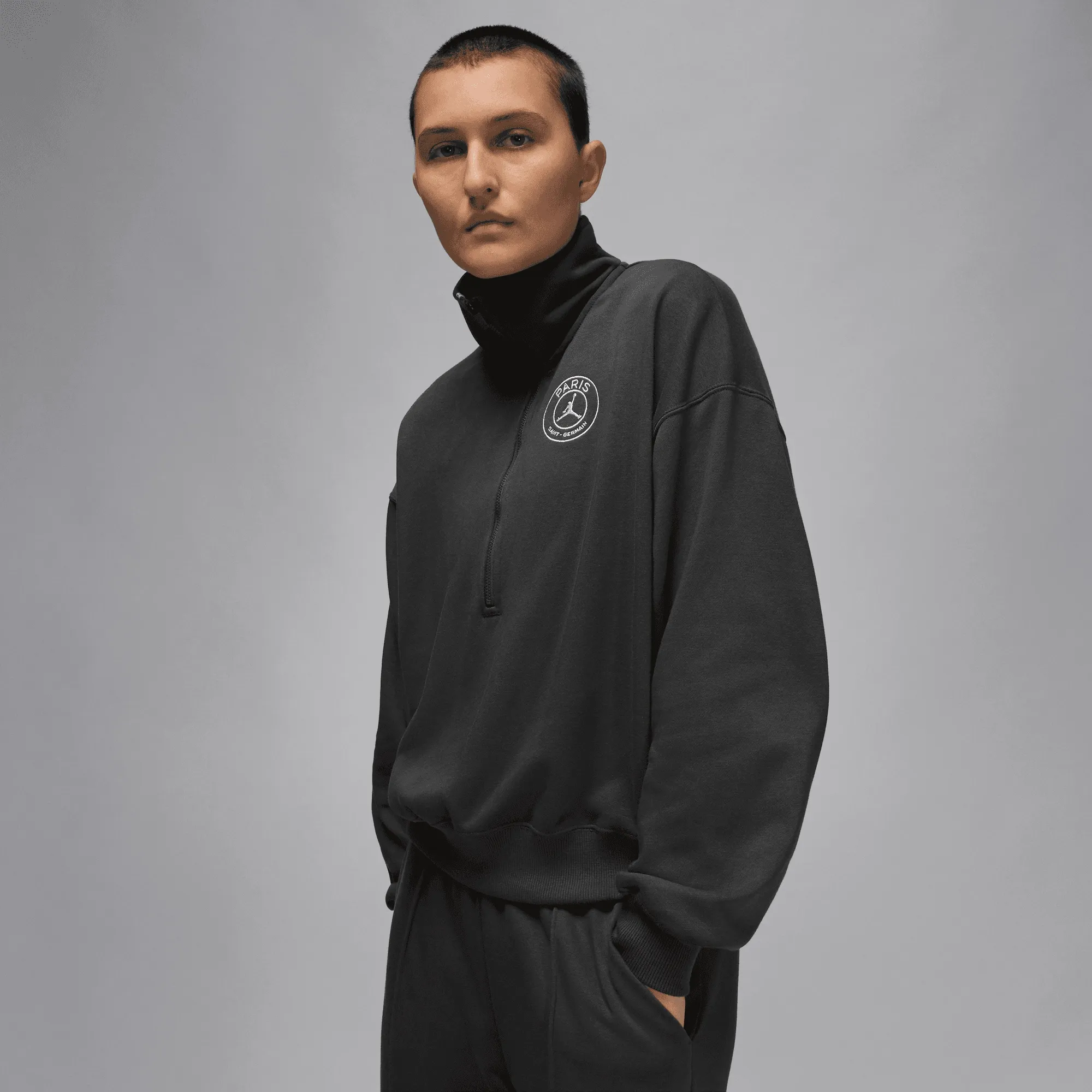 PSG Jordan Fleece Half Zip Top - Anthracite - Womens