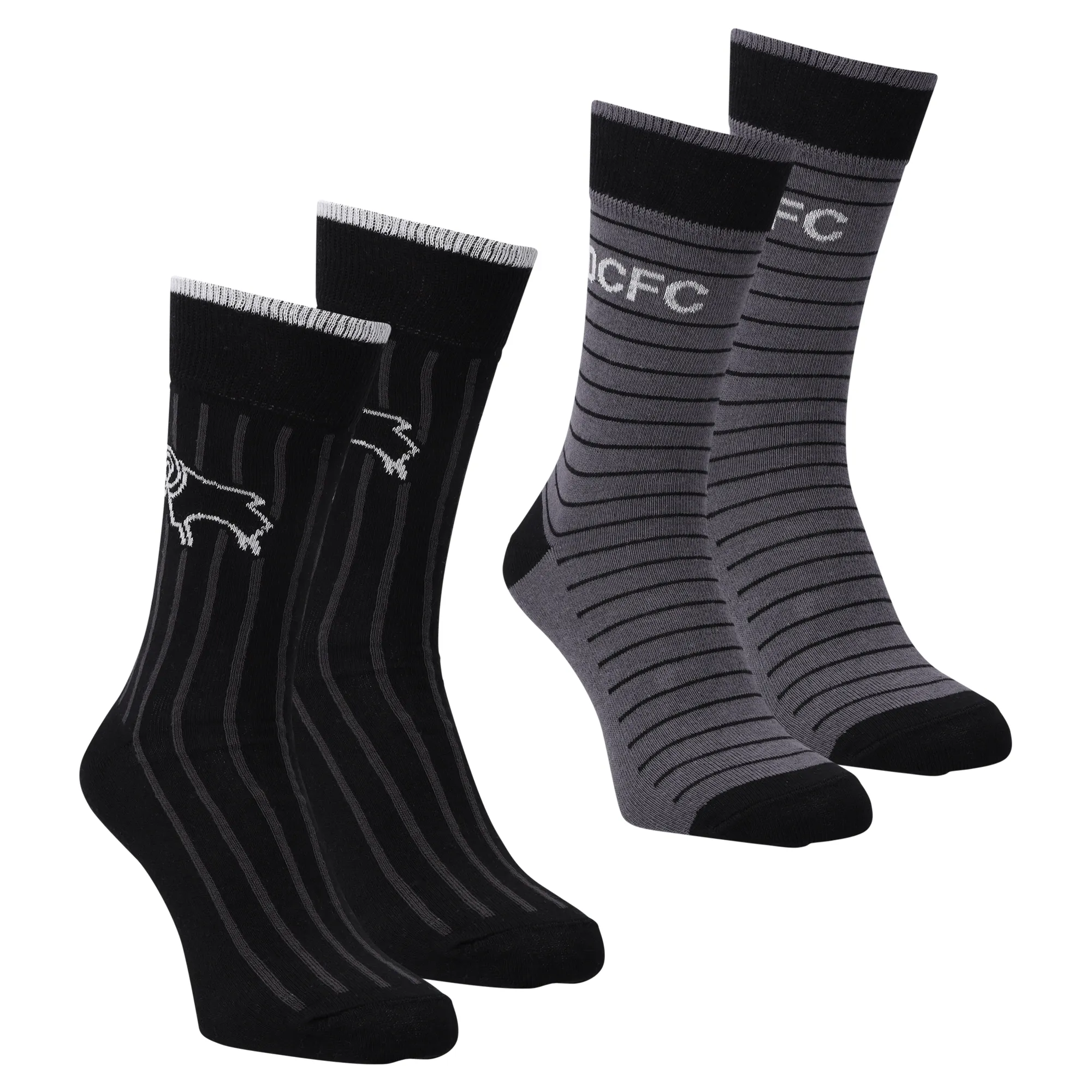 Derby County 2 Pack Fashion - Black/Grey - Unisex