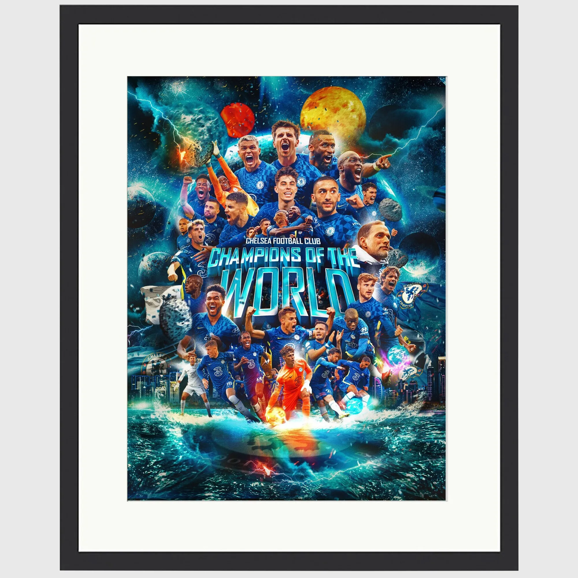 Chelsea Champions of the World Framed Print - 20 x 16