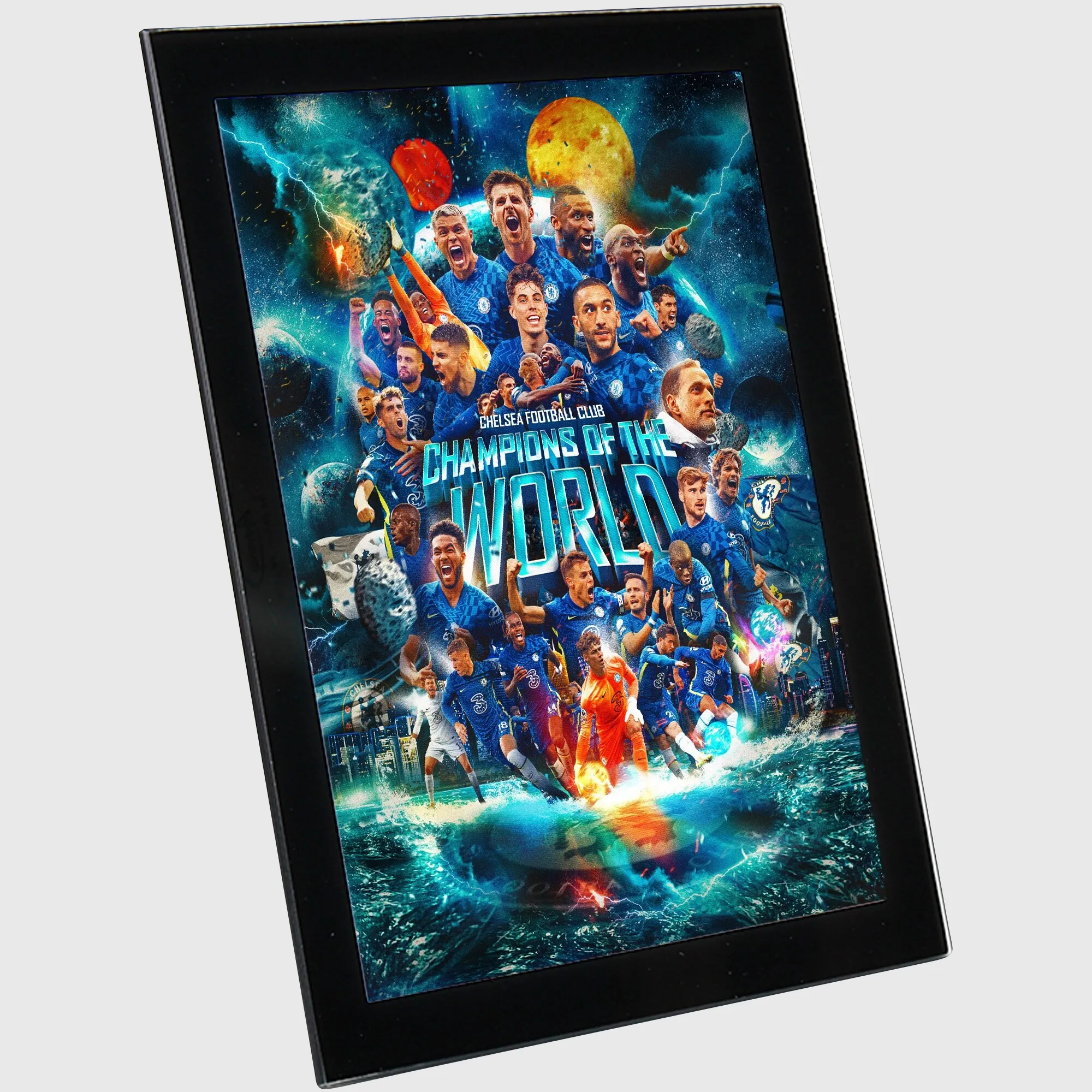 Chelsea Champions of the World Glass Frame - 8 x 6