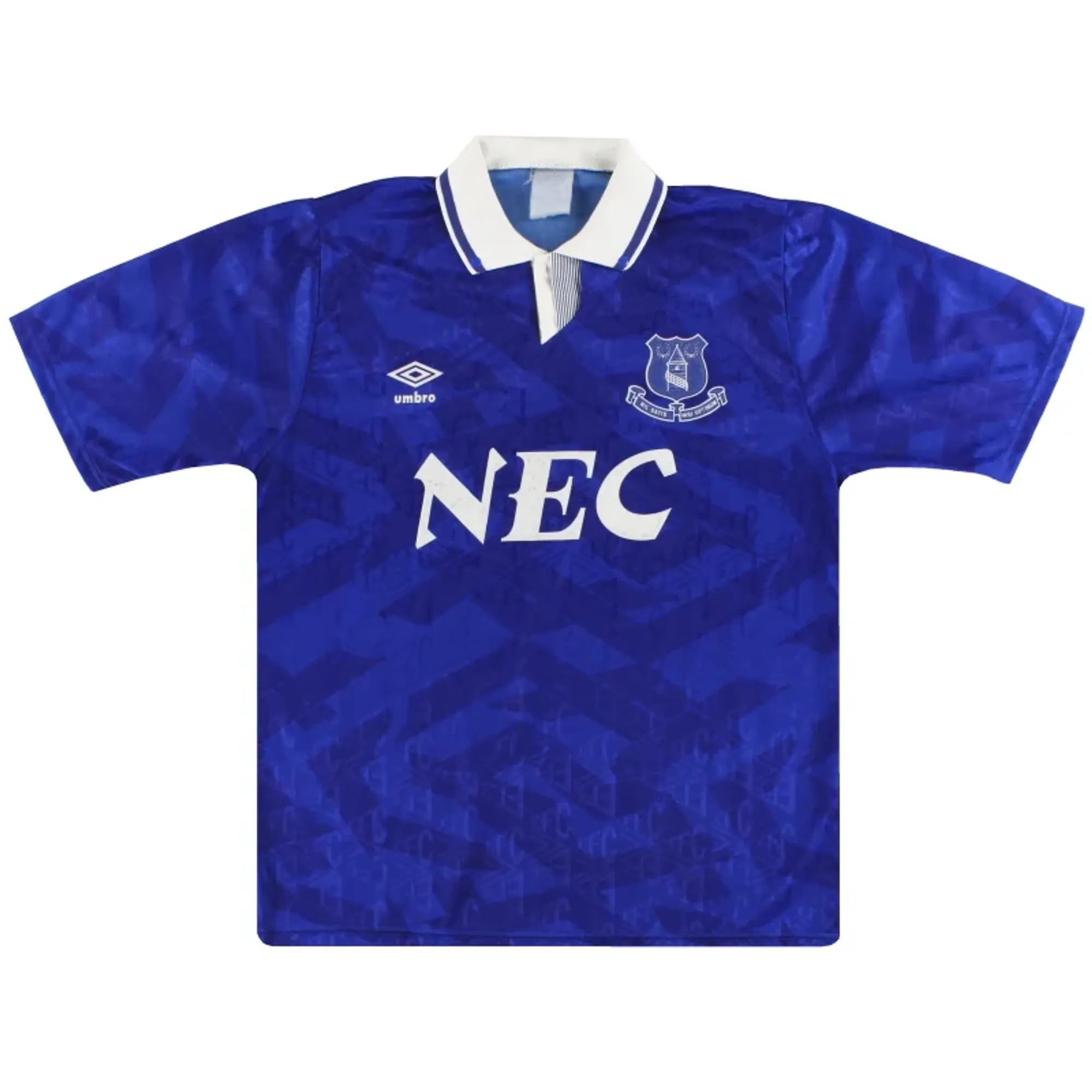 1991-93 Everton Umbro Home Shirt L - Everton / Very Good 