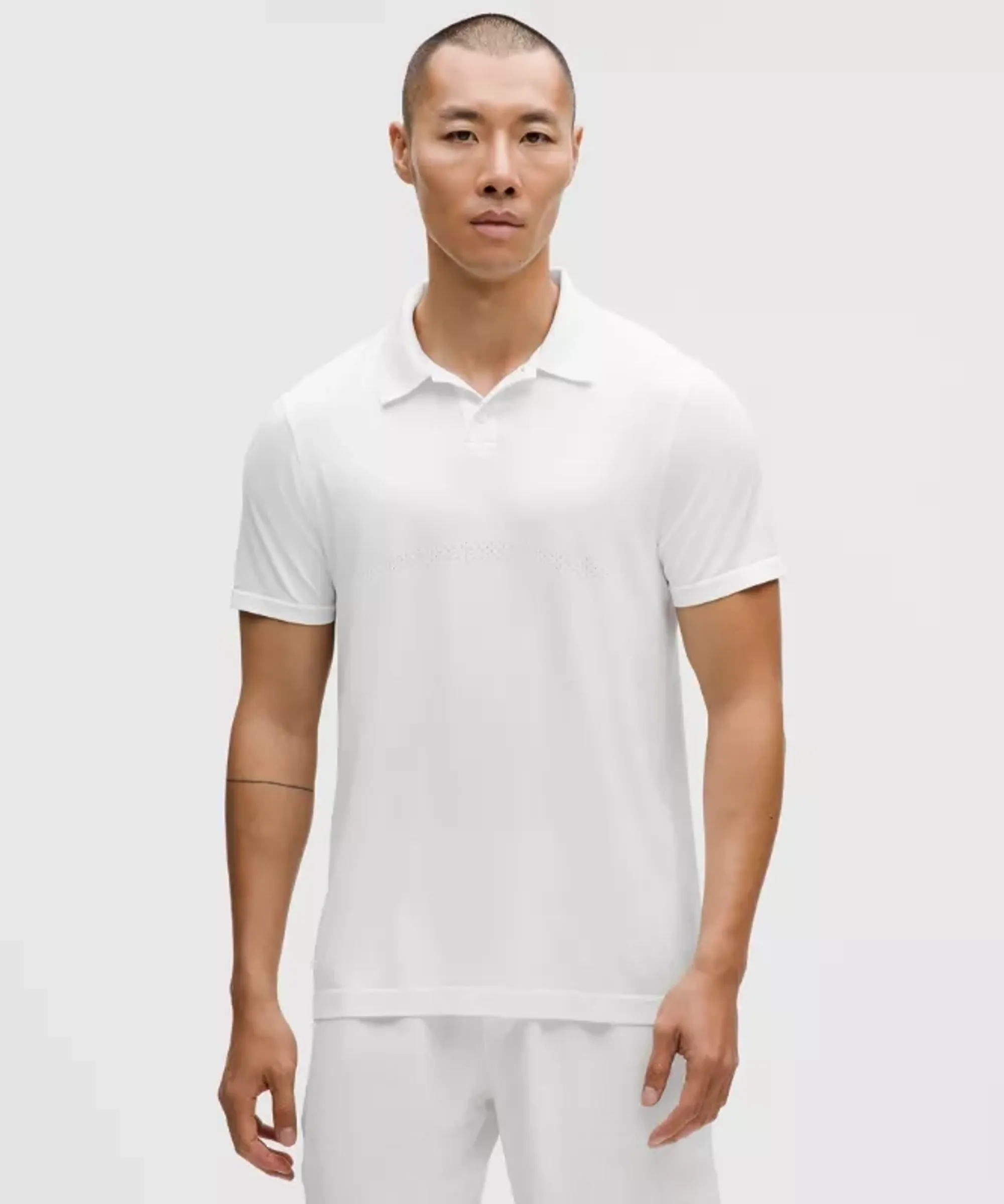 lululemon – Men's Knit Short-Sleeve Tennis Polo – Color White – Size Large