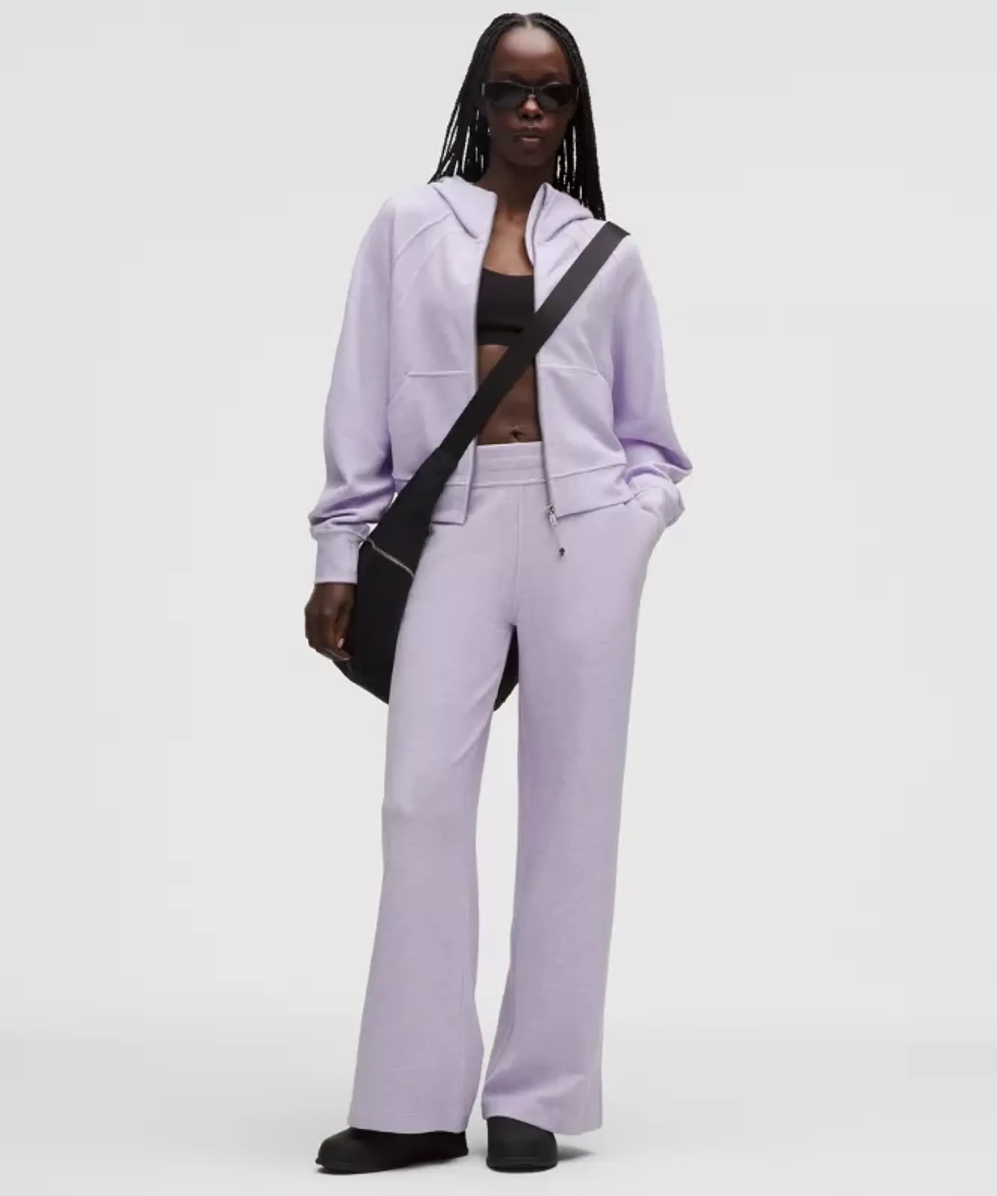 lululemon – Women's Scuba Mid-Rise Wide-Leg Pants Waffle – Color Purple – Size Large