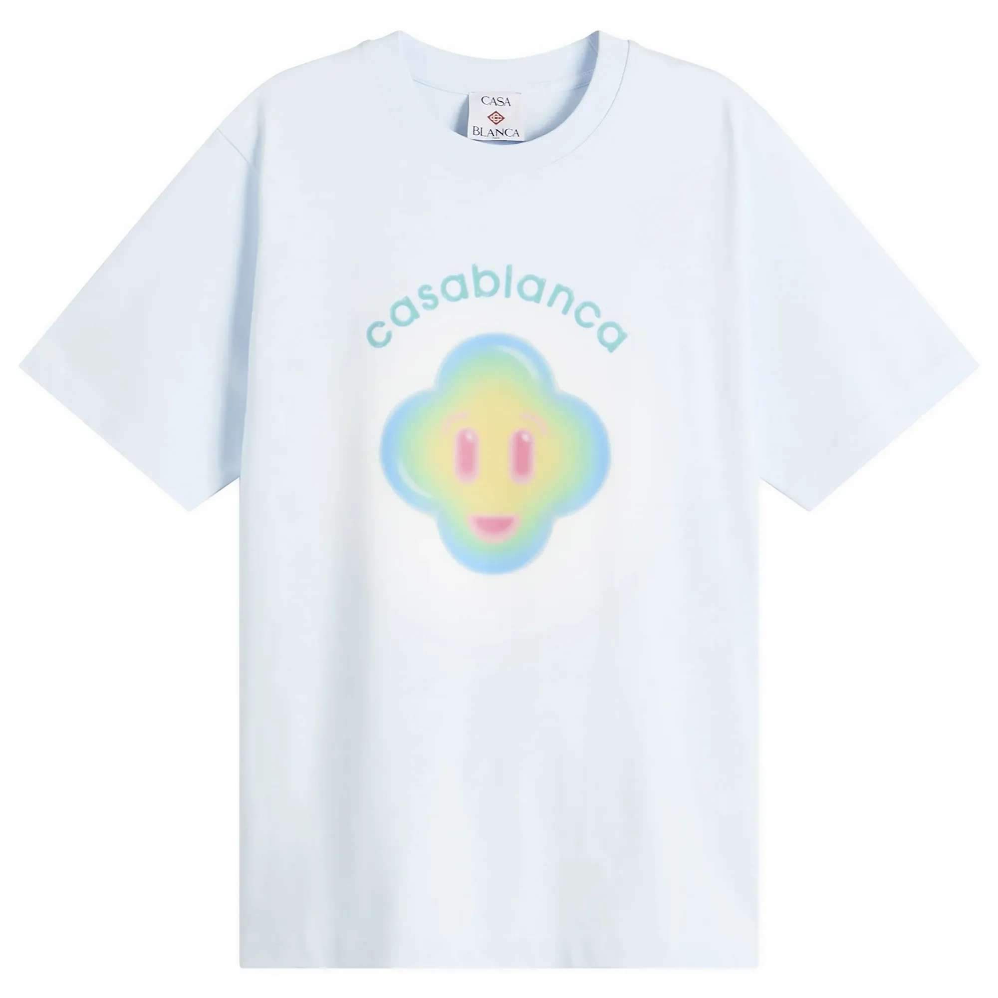 Casablanca Men's Airbrush Smiley Classic T-Shirt Blue