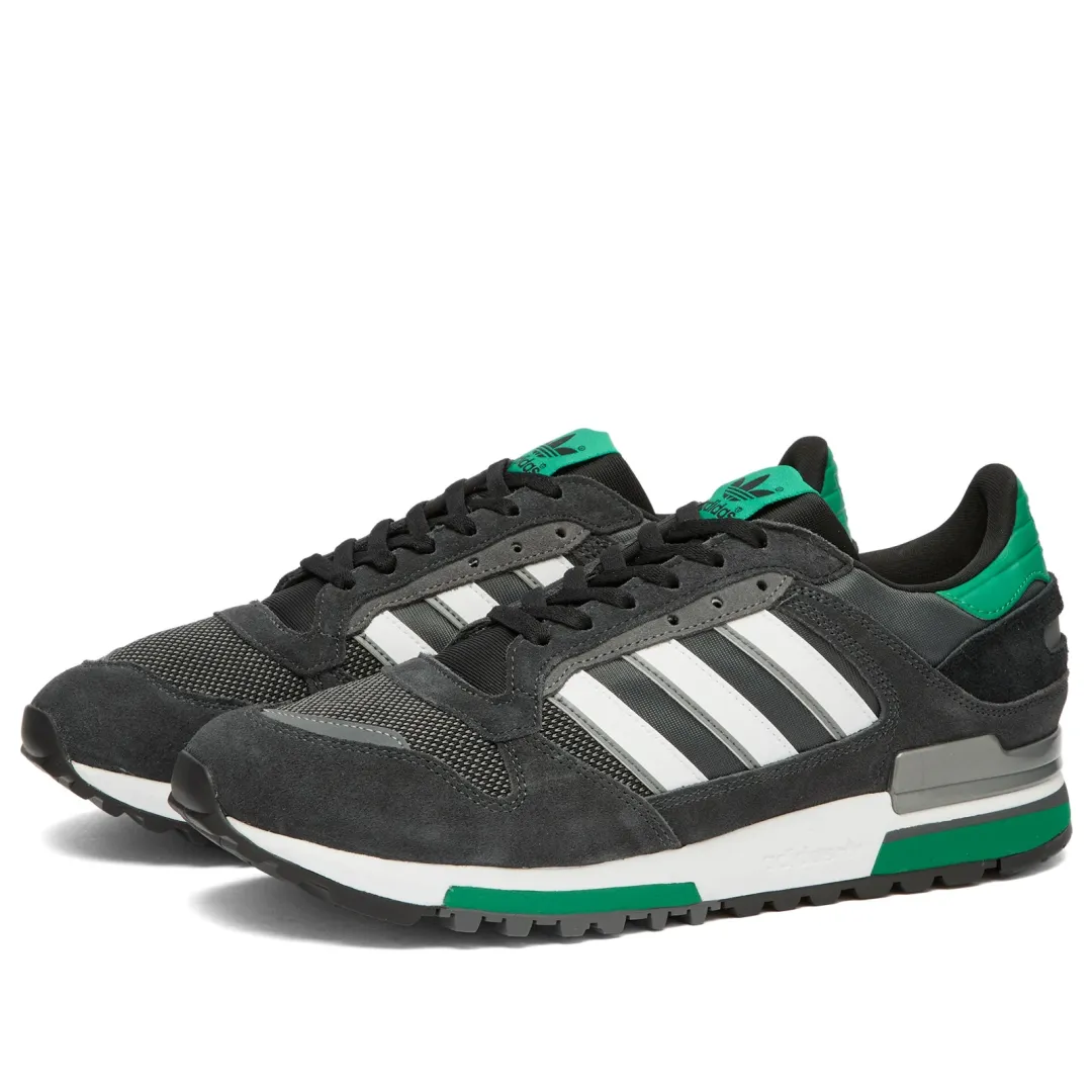 Adidas Men's Zx 600 Sneaker Carbon/Ftwr White/Bold Green | IH4058