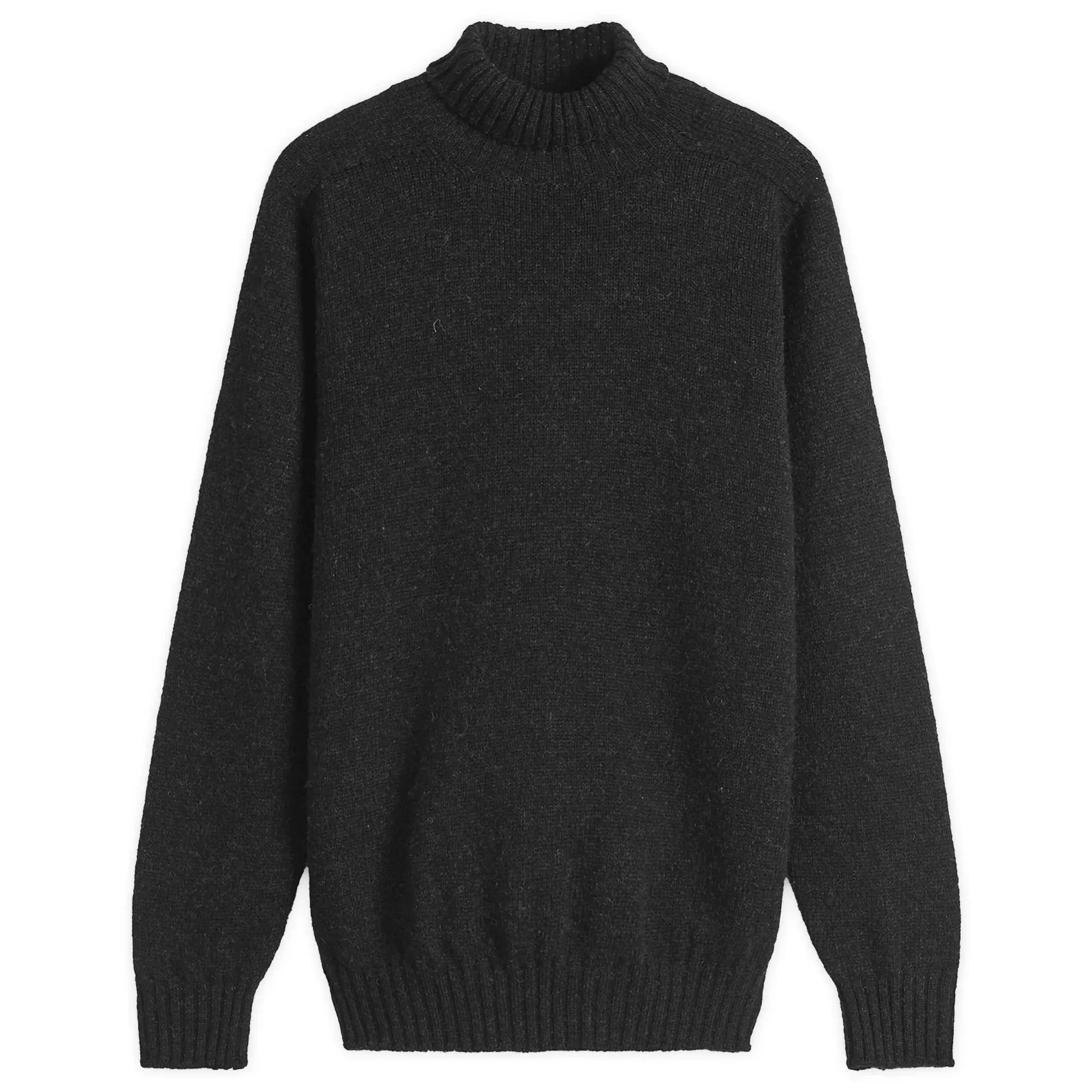 Jamiesons of Shetland Roll Neck Knit Black Mix