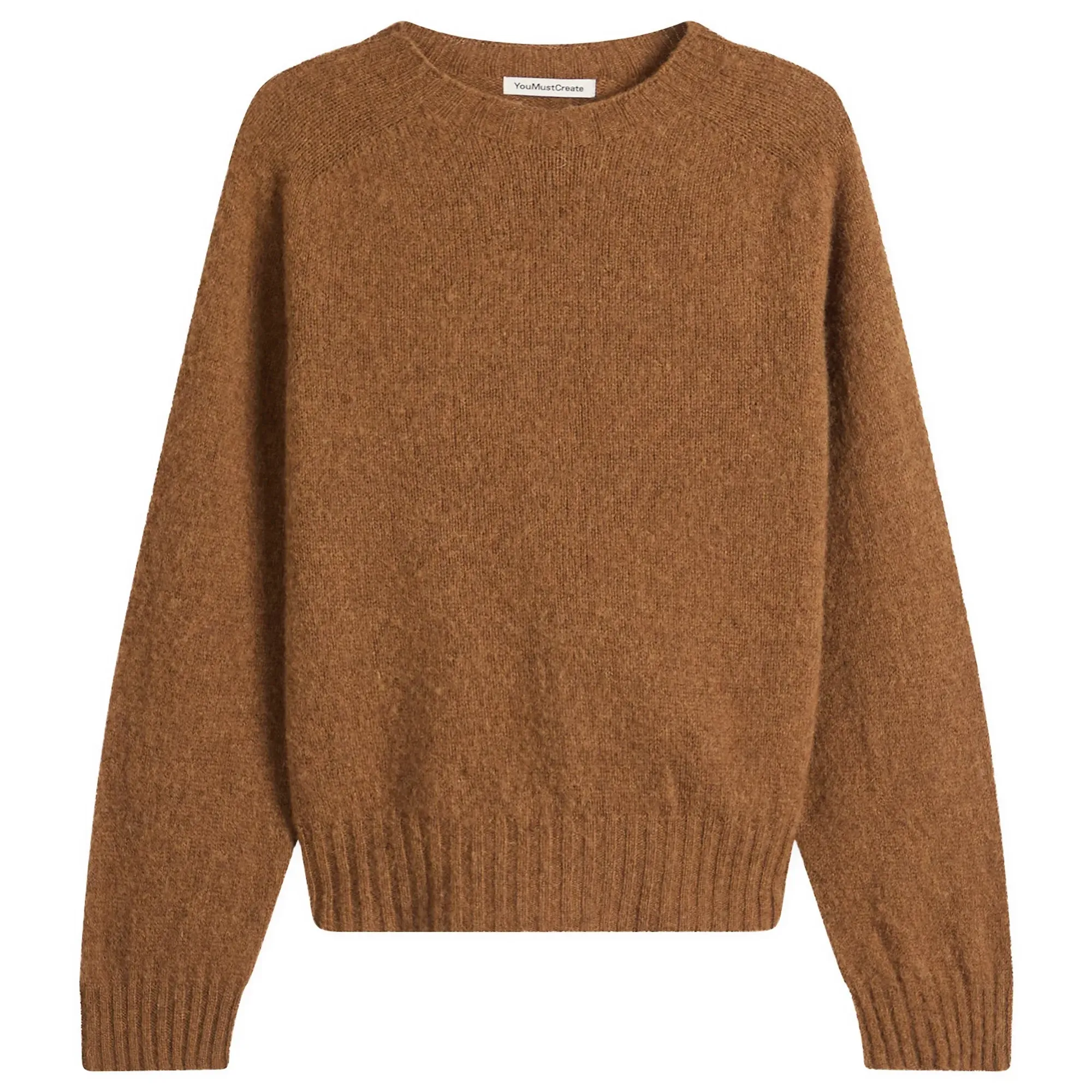 YMC Women's Jets Crew Knit Jumper Brown