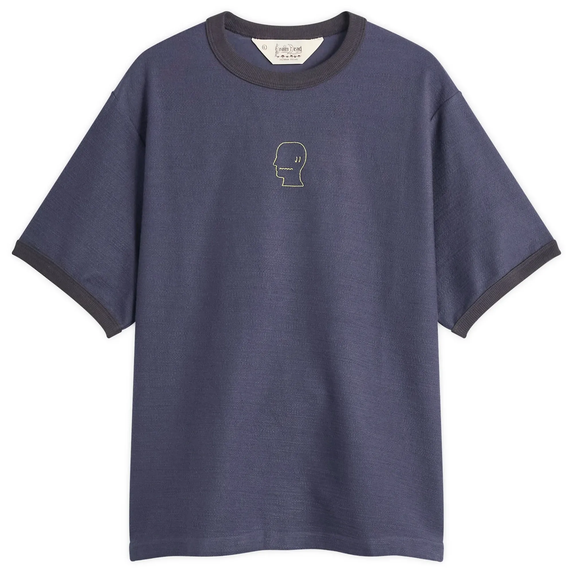 Brain Dead Men's Slubby Ringer T-Shirt Navy
