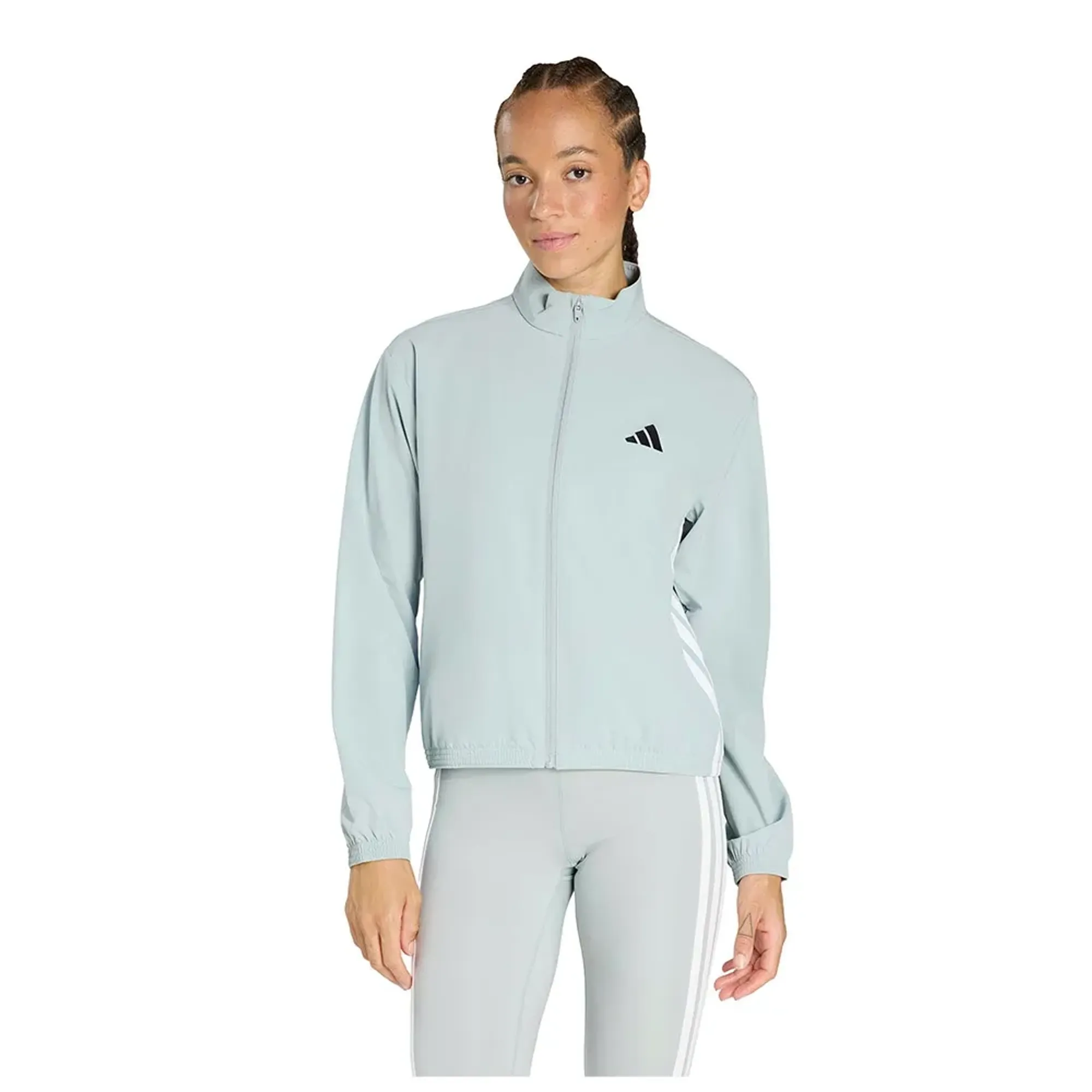 Adidas Train Essentials 3 Stripes Woven Warm-up Full Zip Sweatshirt