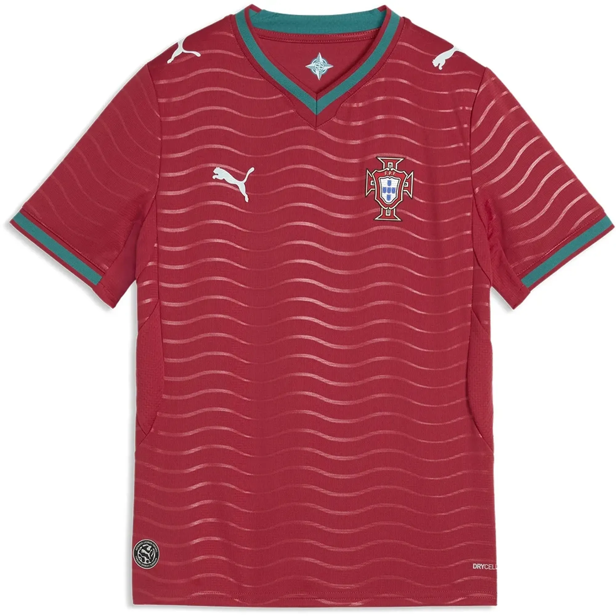 PUMA Portugal Home Jersey Youth, Club Red/Green Lagoon