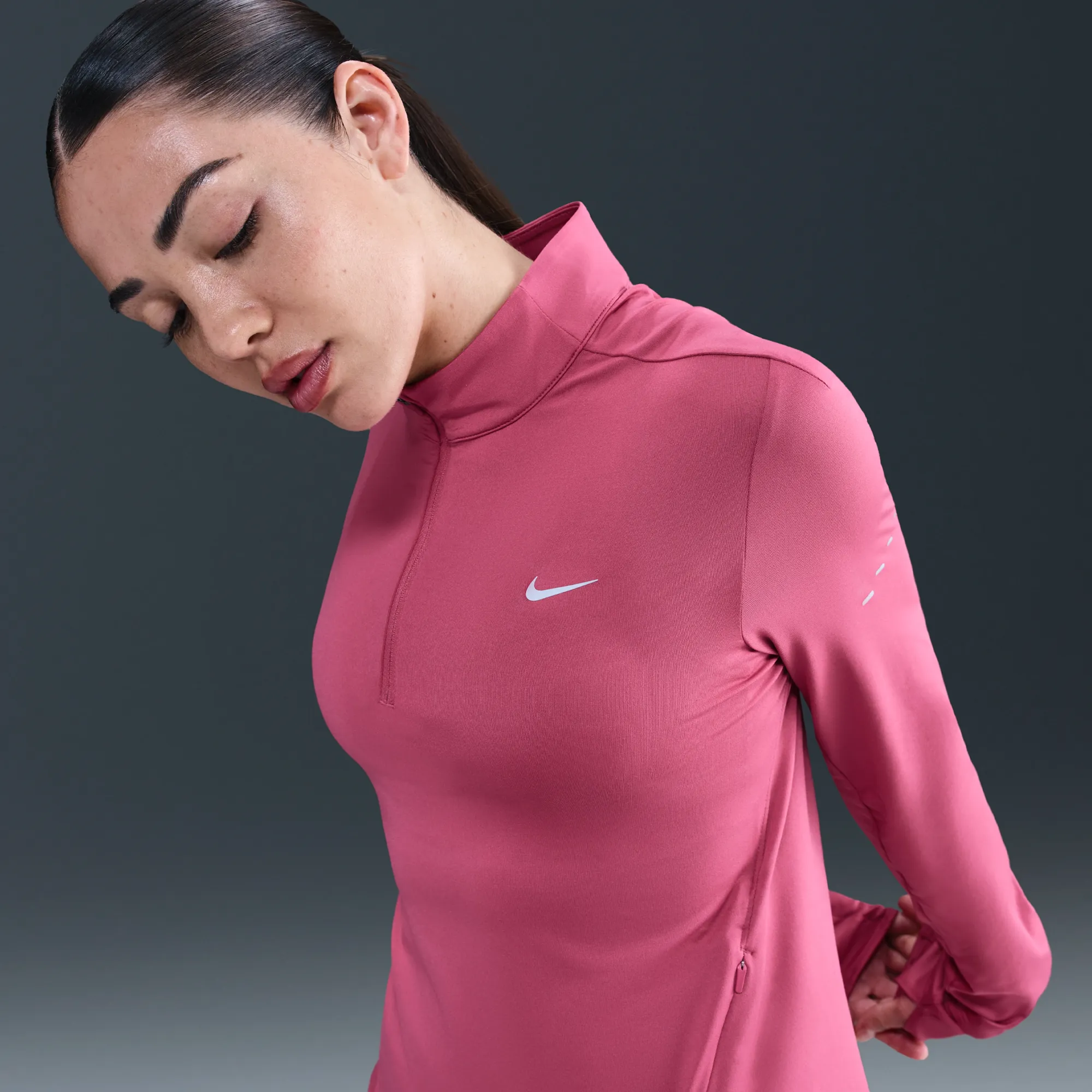 Nike Swift Women's Dri-FIT UV 1/4-Zip Running Top - Sweet Beet