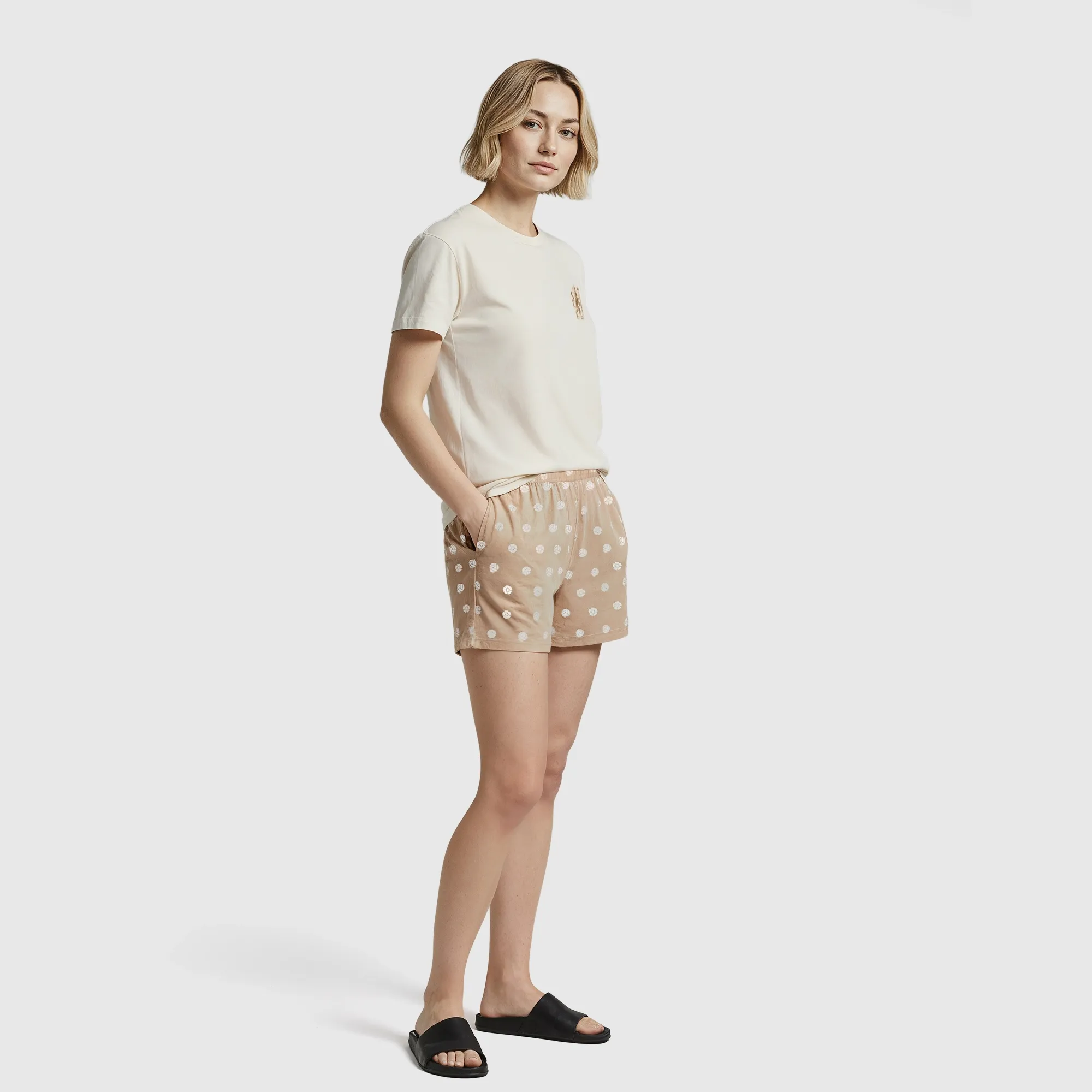 Chelsea Short Pyjama - Beige/Tan - Womens