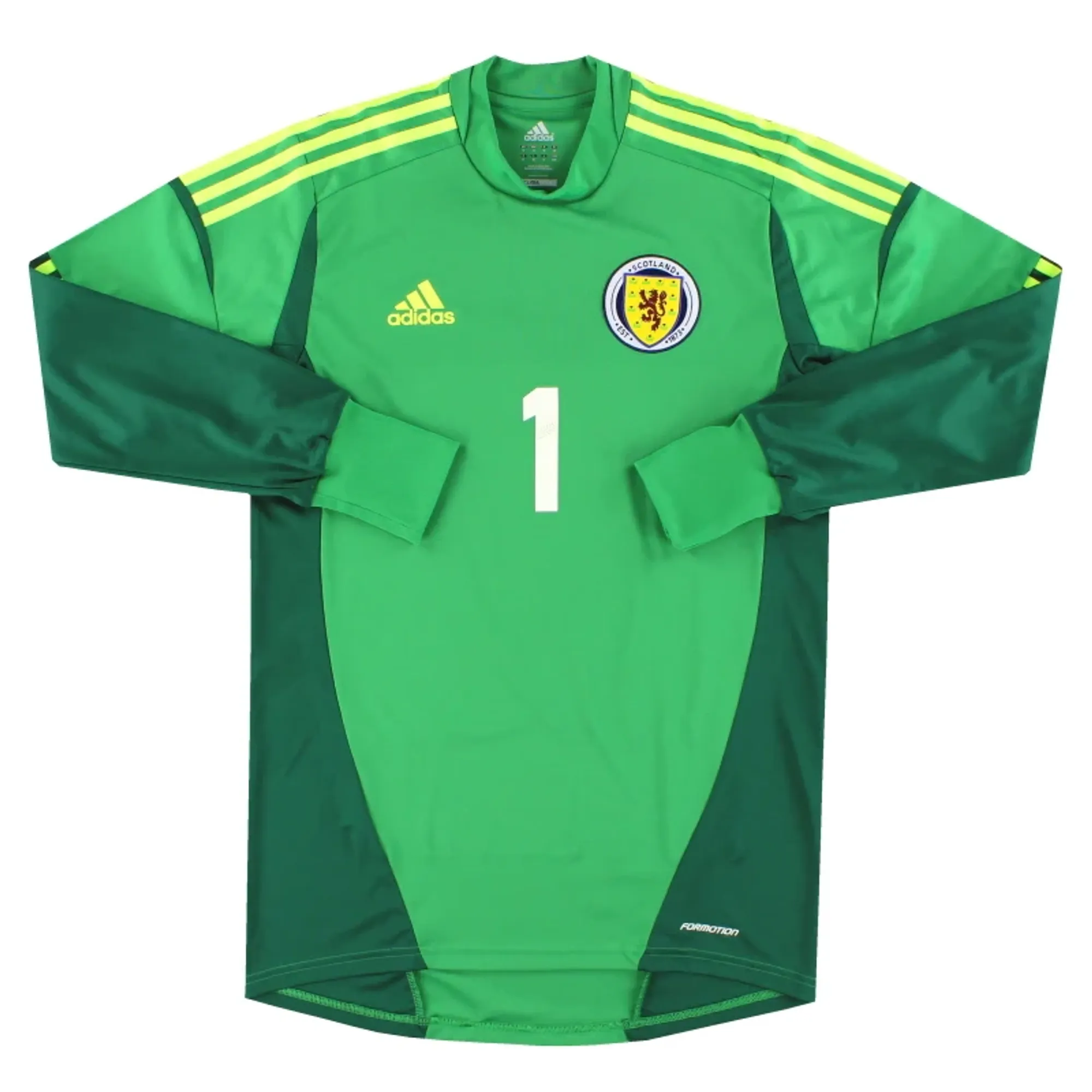 2012 Scotland adidas Formotion Player Issue Goalkeeper Shirt #1 *As New* - Scotland / As New 