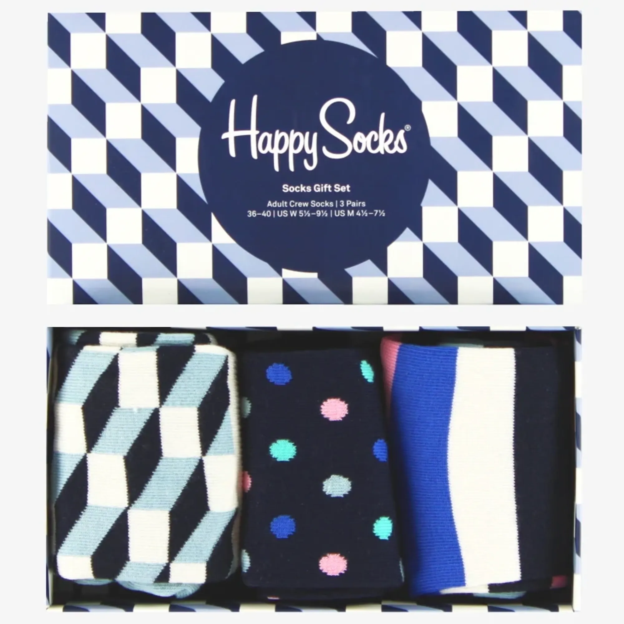 Happy Socks 3-Pack Classic Gift Box *BNIB* - BNIB 