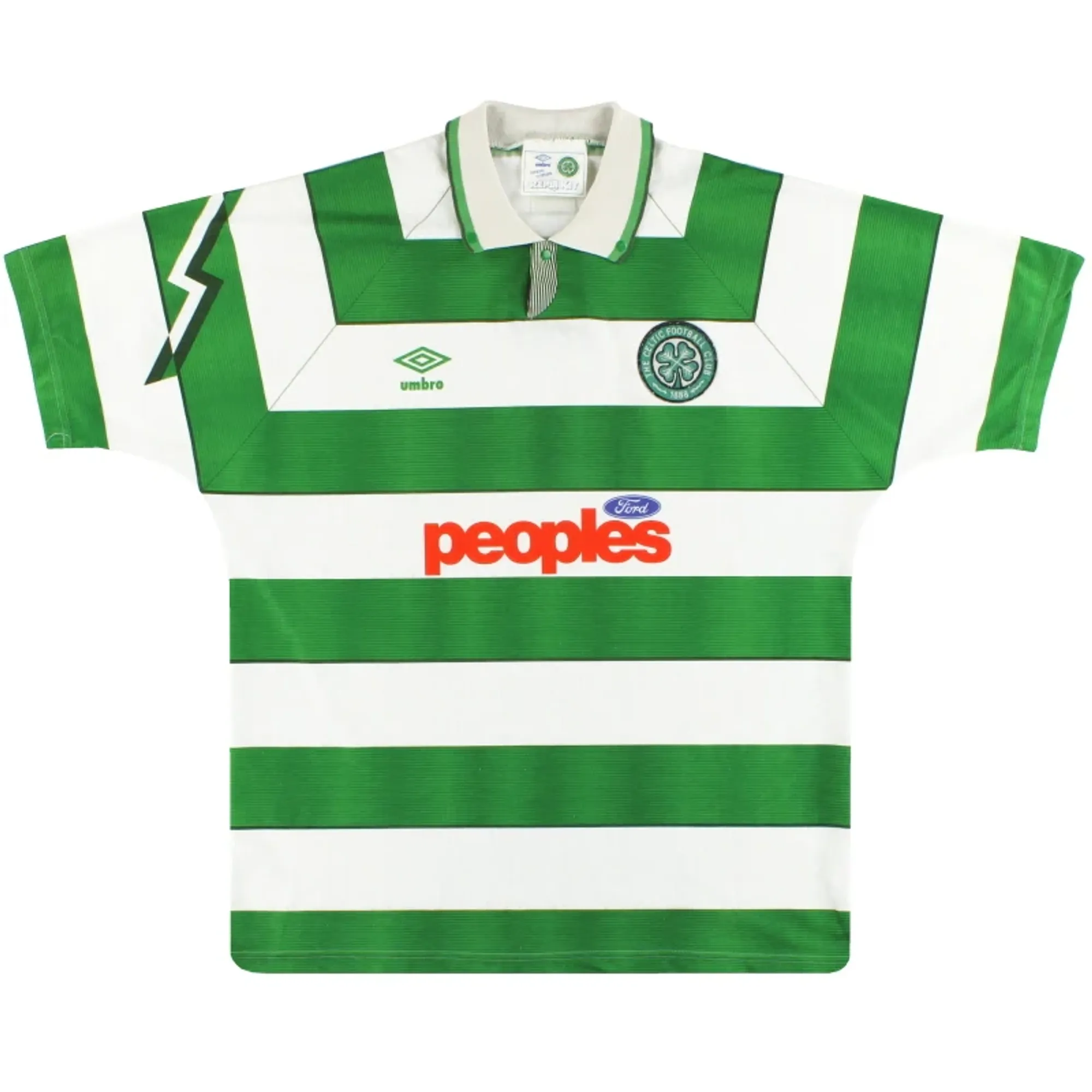 1991-92 Celtic Umbro Home Shirt L - Celtic / Excellent 